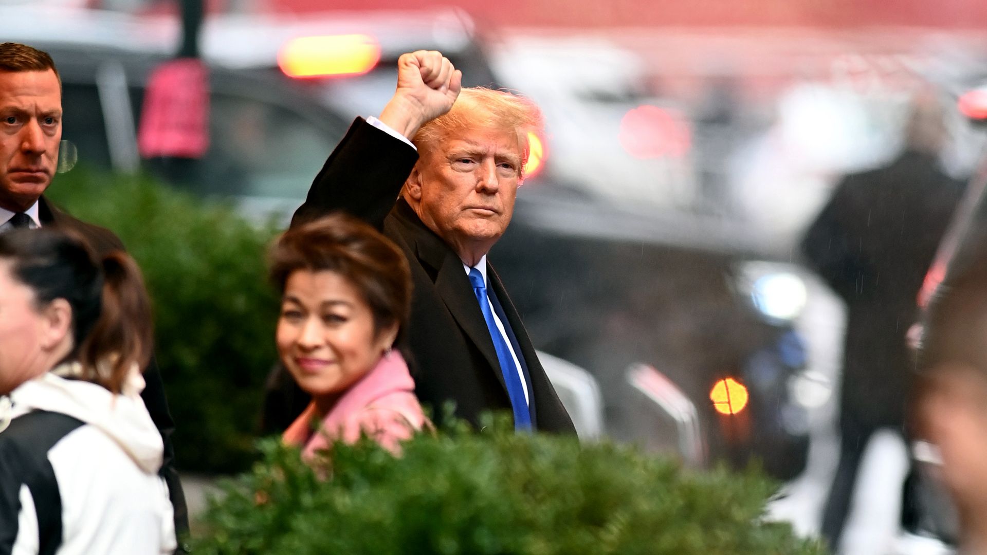 : Donald Trump is seen on January 25, 2024 in New York City.