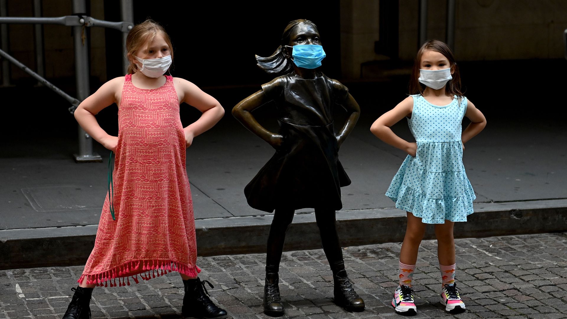 Kids wearing facemasks