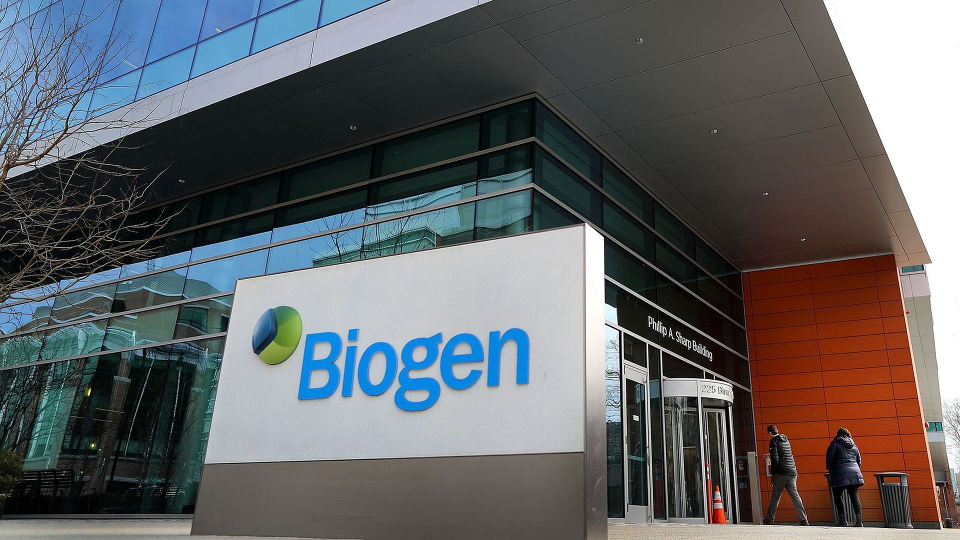 A Biogen sign