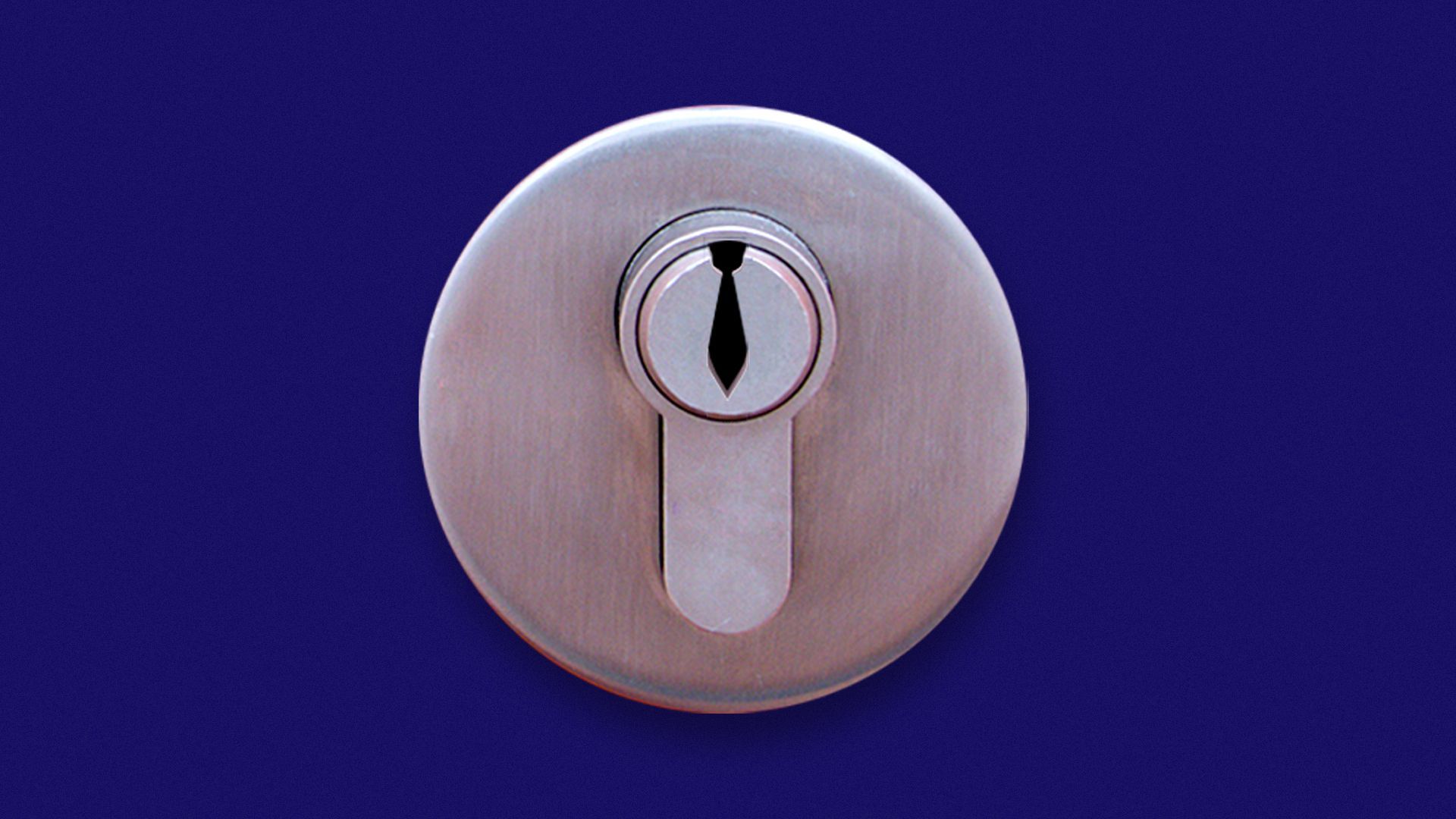 Illustration of a door lock in the shape of a neck tie