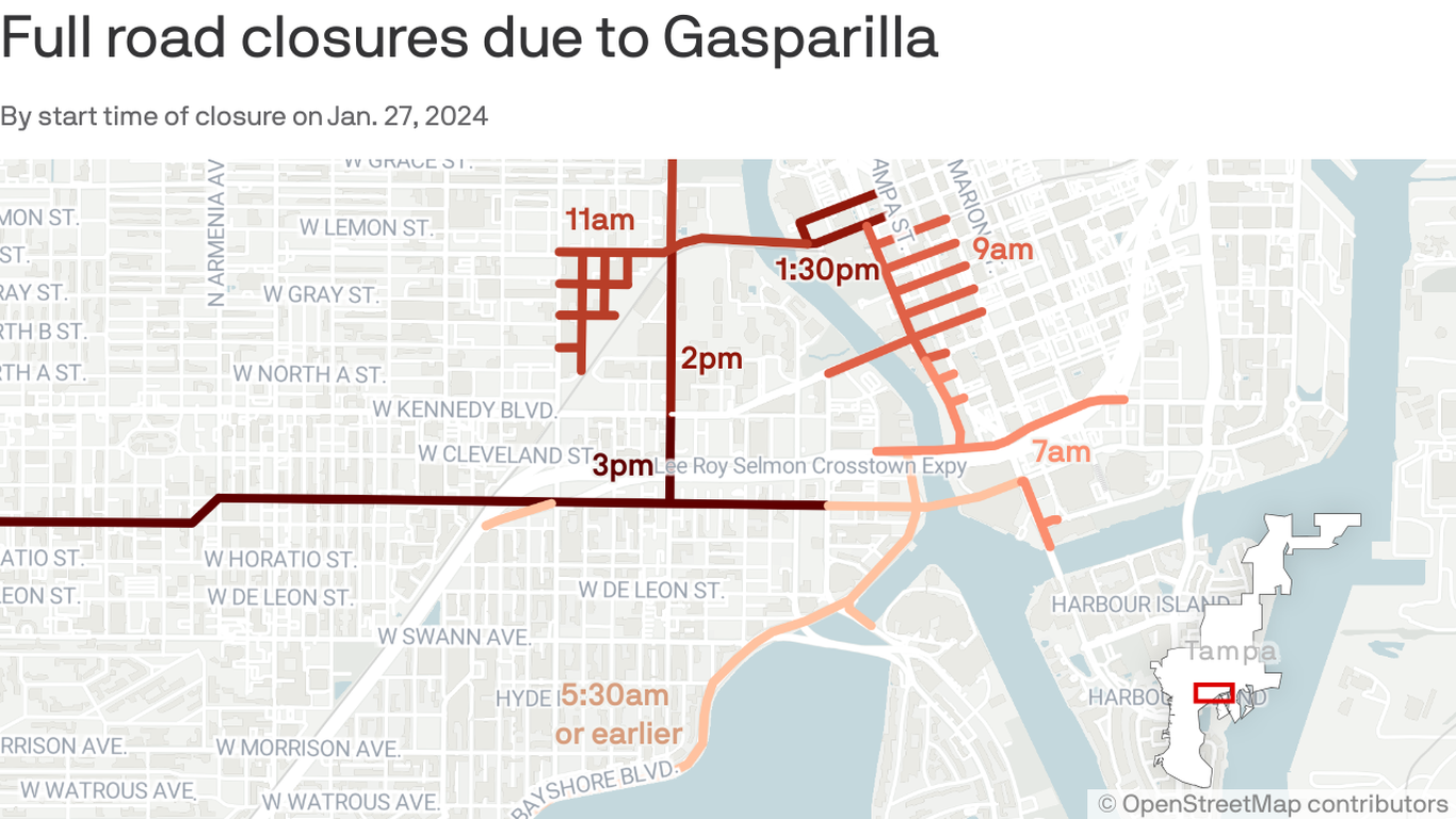 Gasparilla 2024 road closures Avoid these roads during Pirate Festival