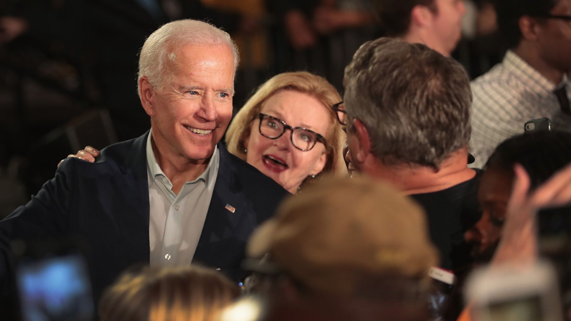 Joe Biden with Sen. Claire McCaskill. Photo: Scott Olson/Getty Images
