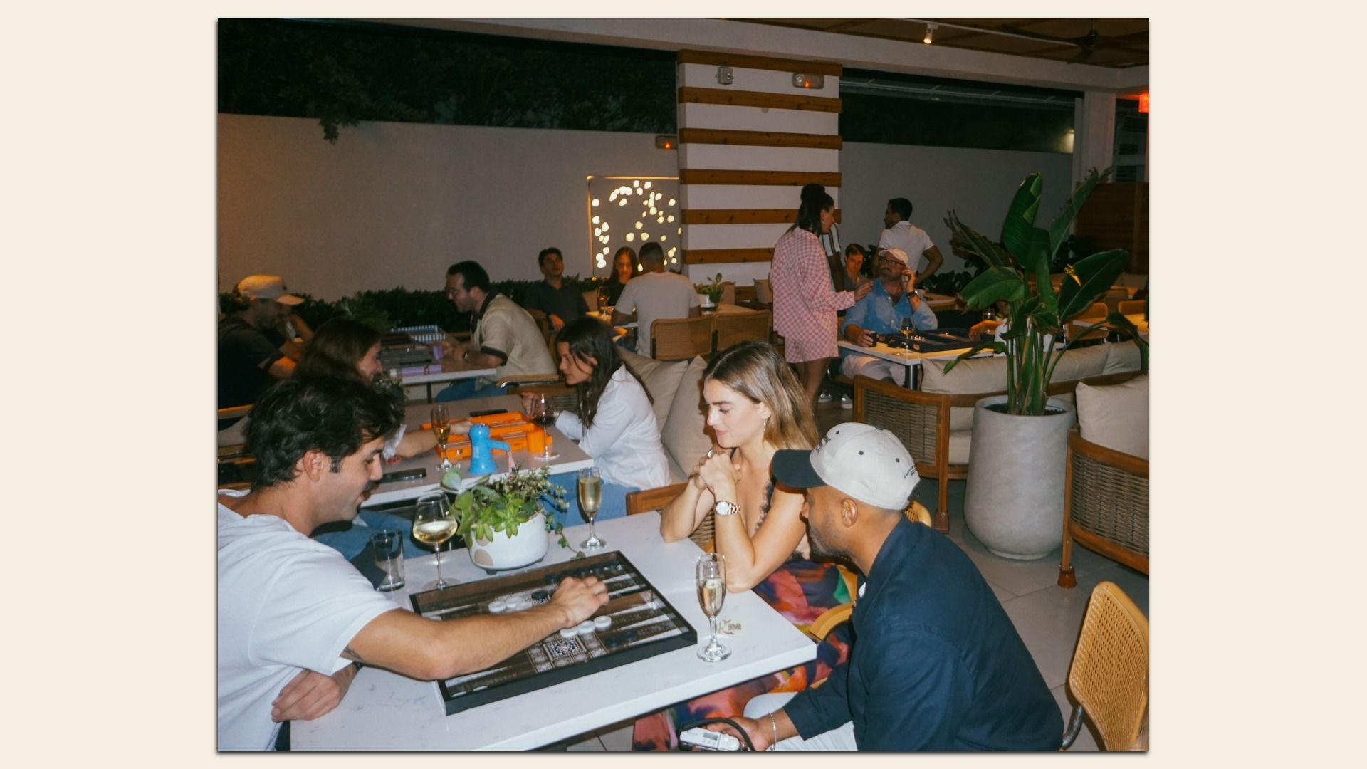 Players playing Backgammon
