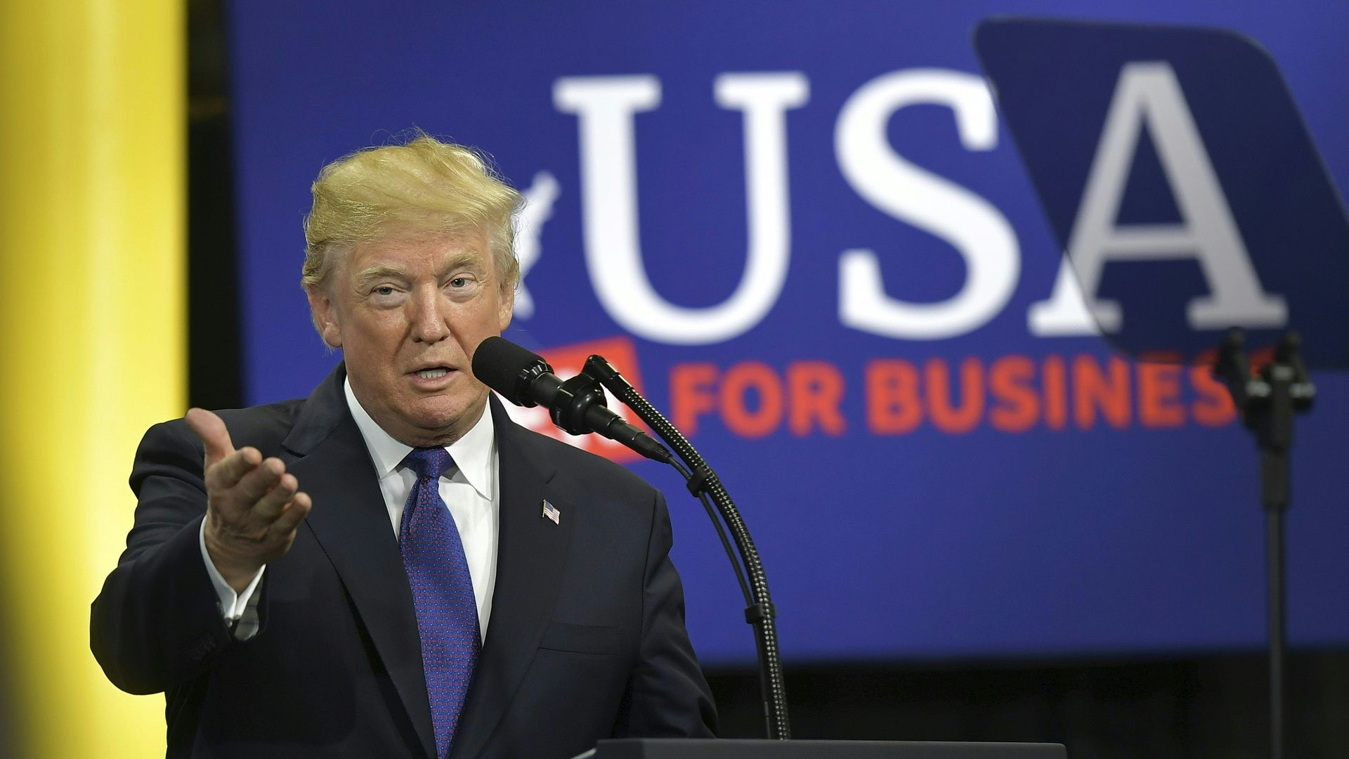 Trump at a podium