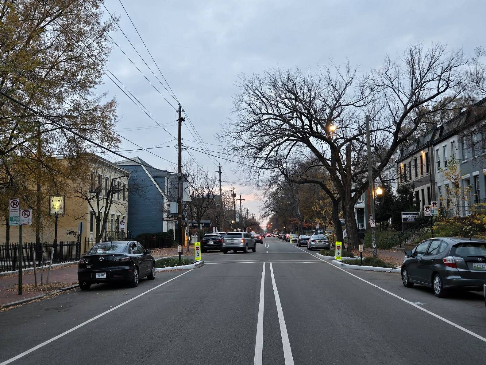 Main Street at Randolph Street showing small curb bumputs Source: Department of Public Works