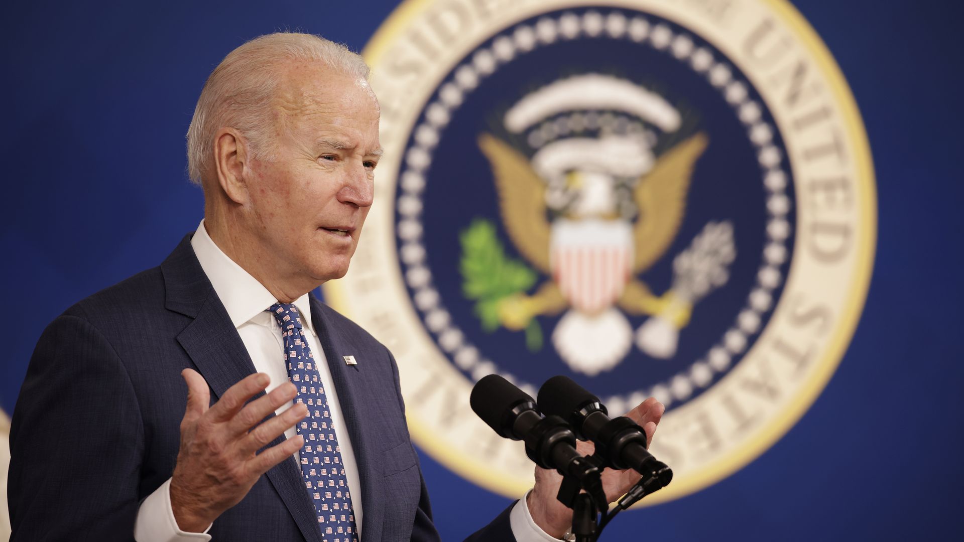 Biden speaking from the Eisenhower Executive Office Building in Washington, D.C., on Nov. 22.