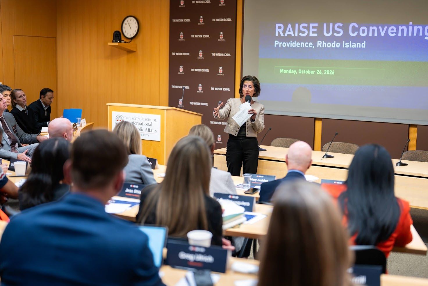 Photo of Gina Raimondo speaking