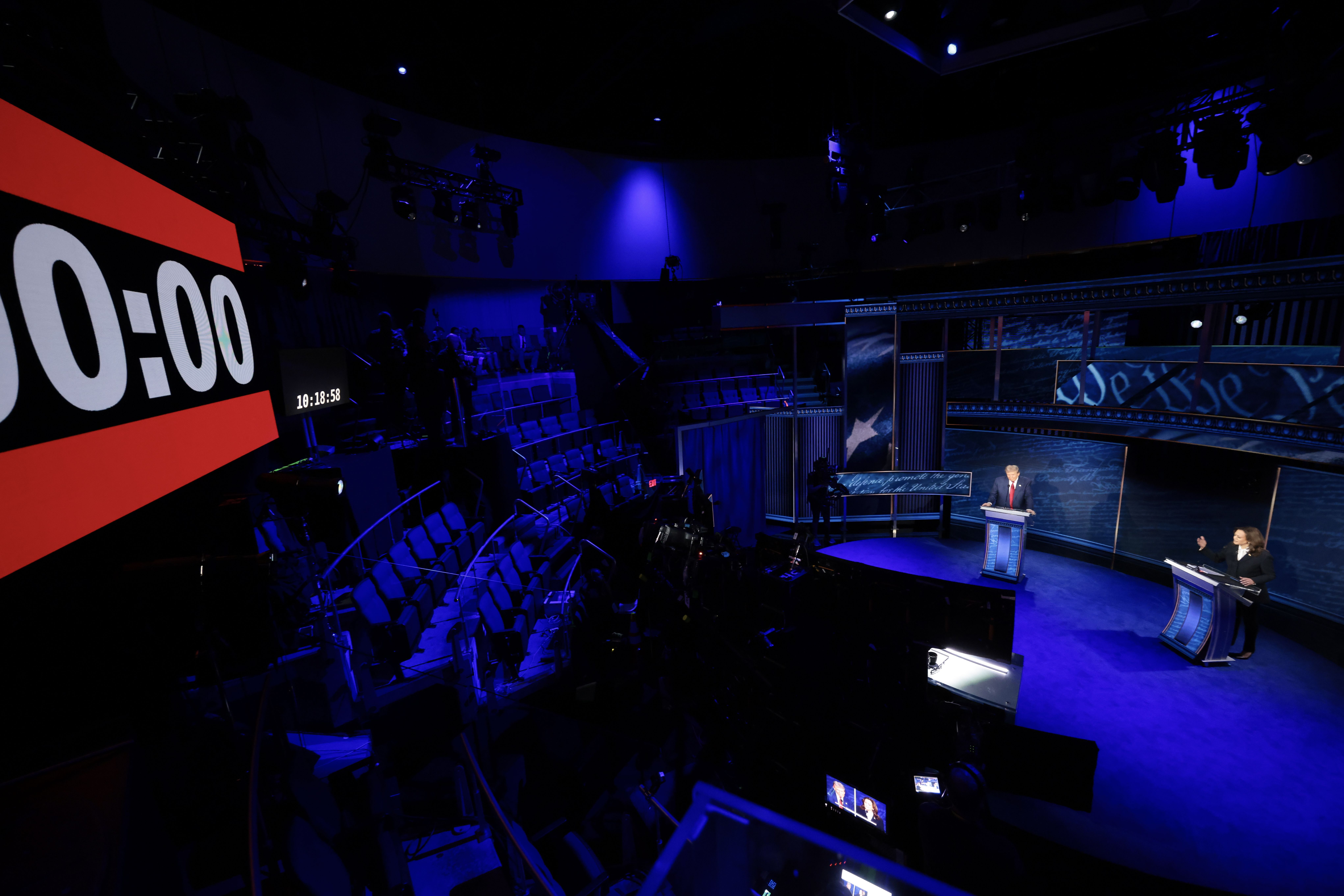 ABC's debate stage at the National Constitution Center in Philadelphia. Photo: Win McNamee/Getty Images