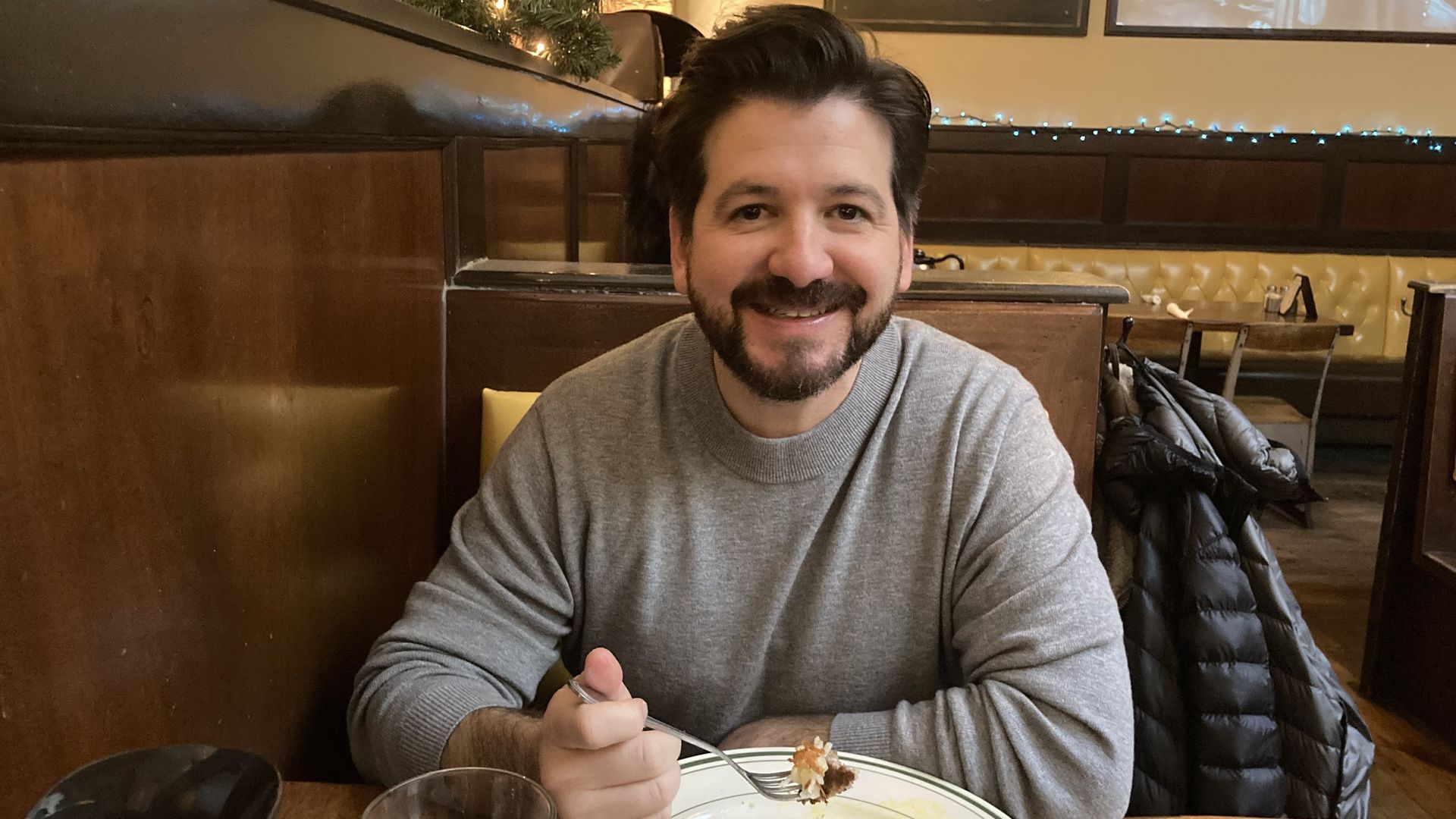 Lobbyist Adam "Buck" Buckalew eats breakfast