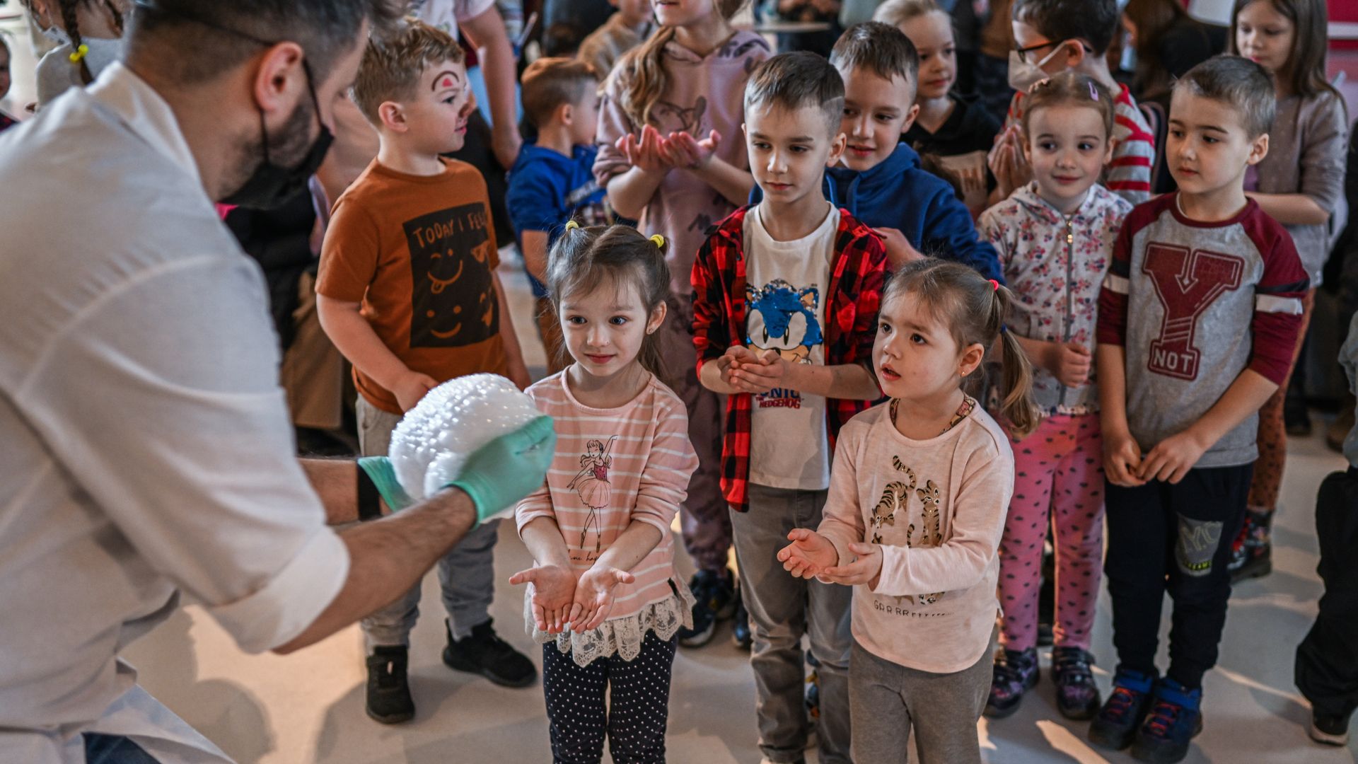 Ukrainian children who fled the Russian invasion