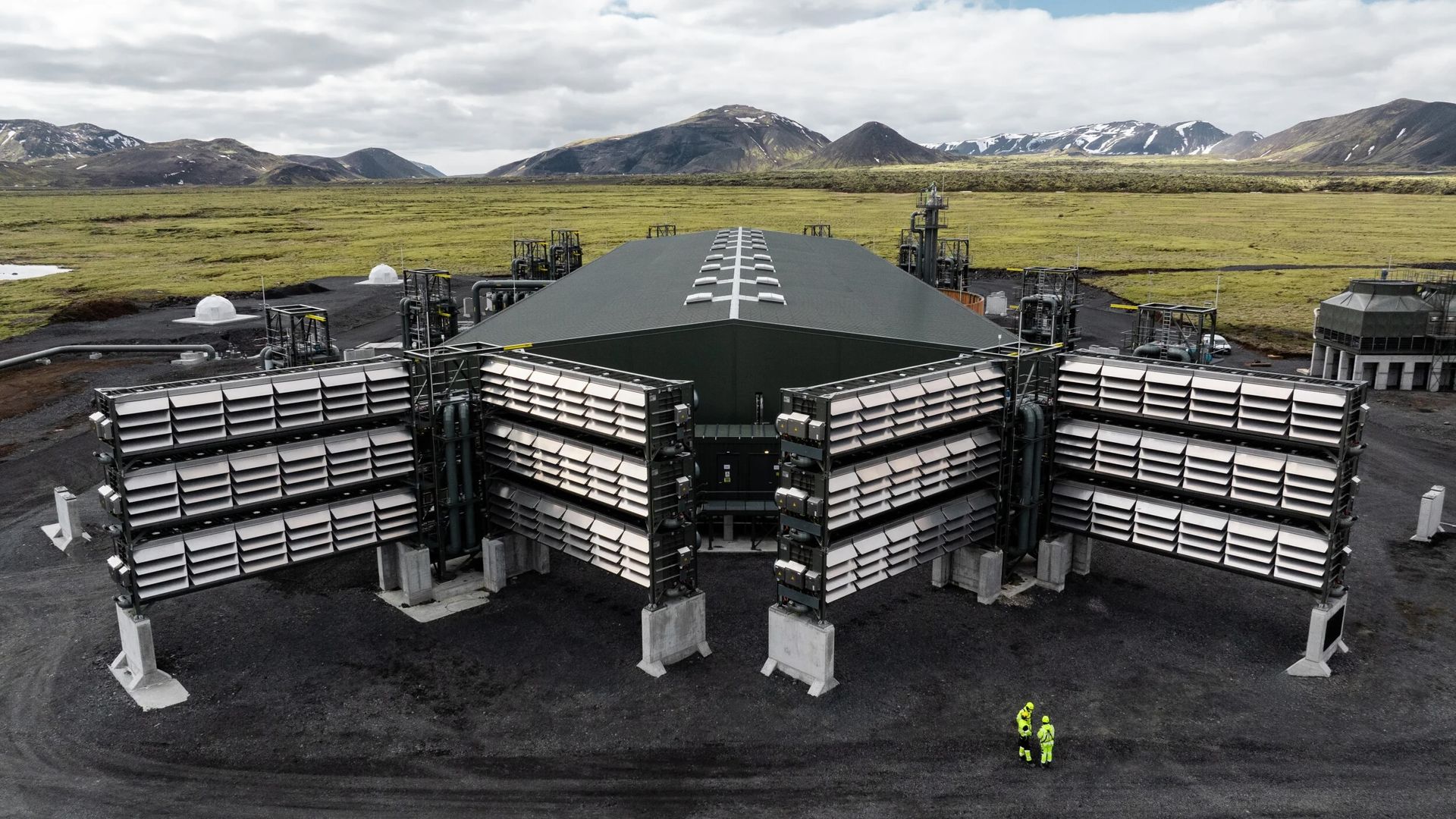 A large direct air capture facility called Mammoth built by Climeworks in Iceland