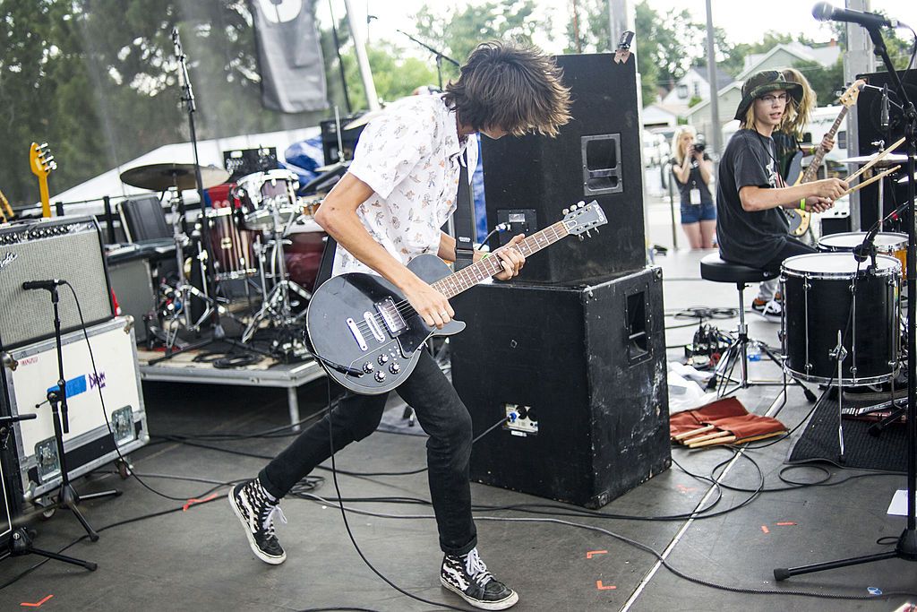 Deven Ivy, 16 of Austin Texas' Residual Kid performs at the Underground Music Showcase main stage on Sunday, July 27, 2014 in Denver, Colorado. 