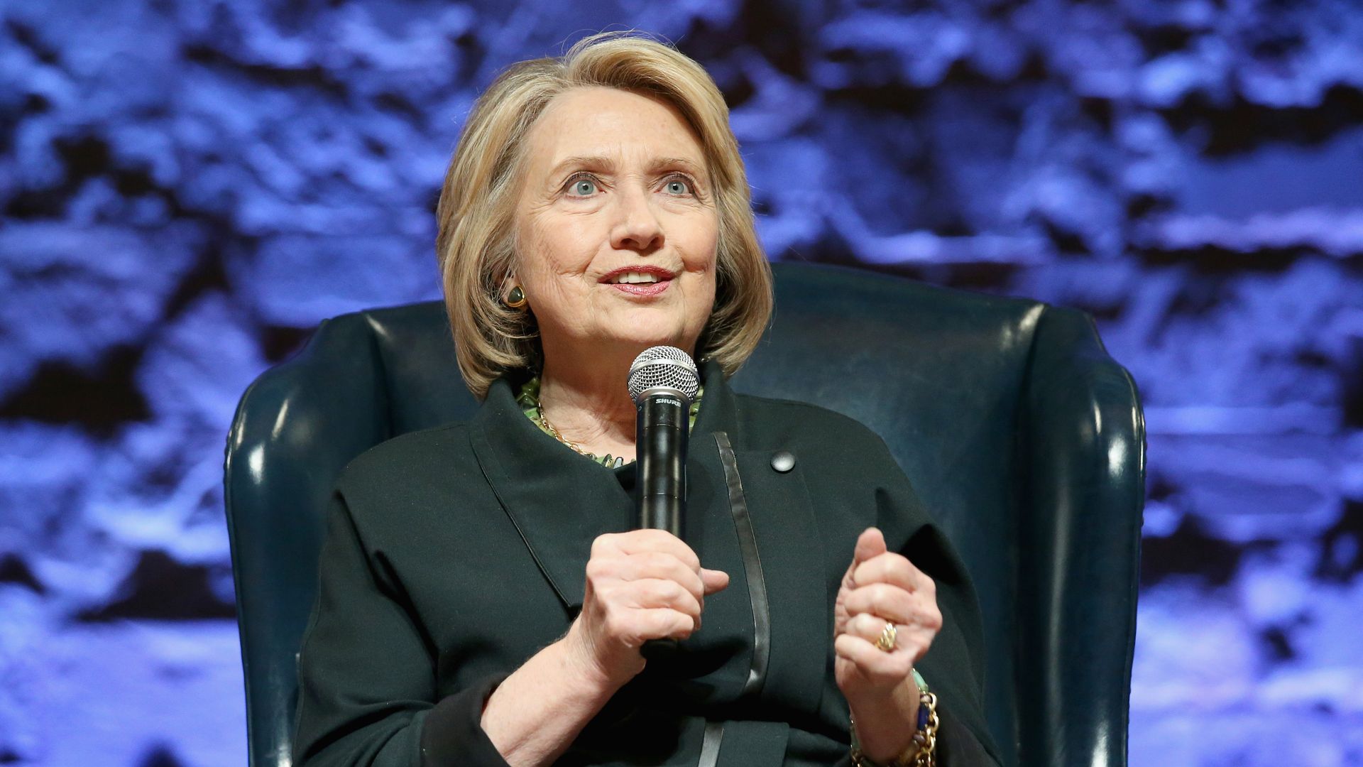 Hillary Rodham Clinton attends "Hillary & Chelsea Clinton: A Conversation on "The Book Of Gutsy Women" at Riverbend Center on November 3, 2019 in Austin, Texas. 