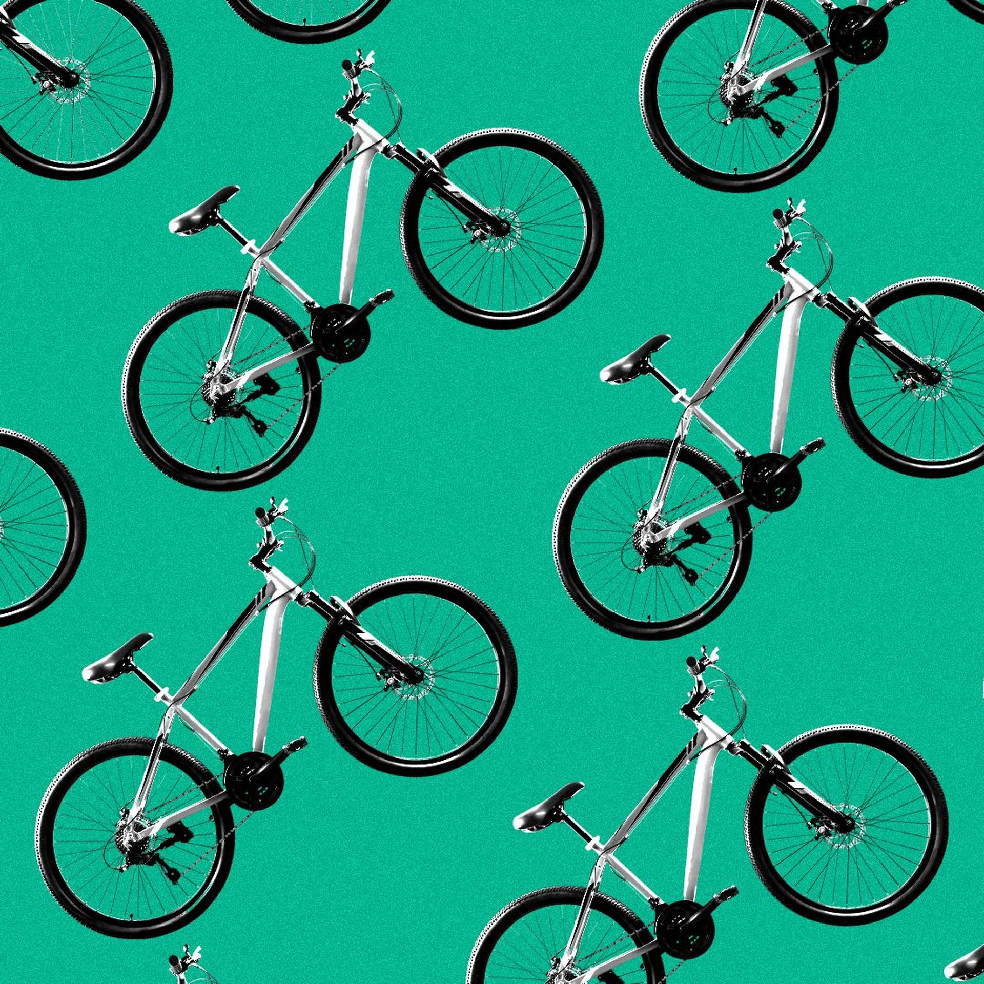 Illustration of a pattern of bicycles.