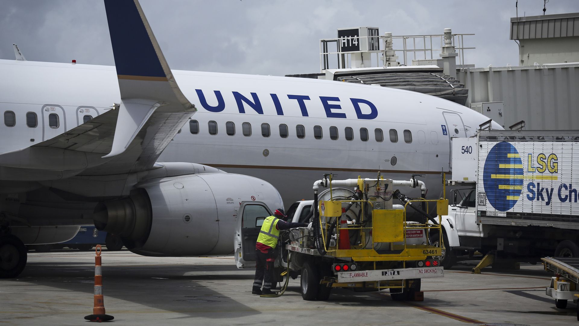A United Airlines airplane is seen at a gate of Miami International Airport, in Miami, Florida, United States on June 16, 2021. 