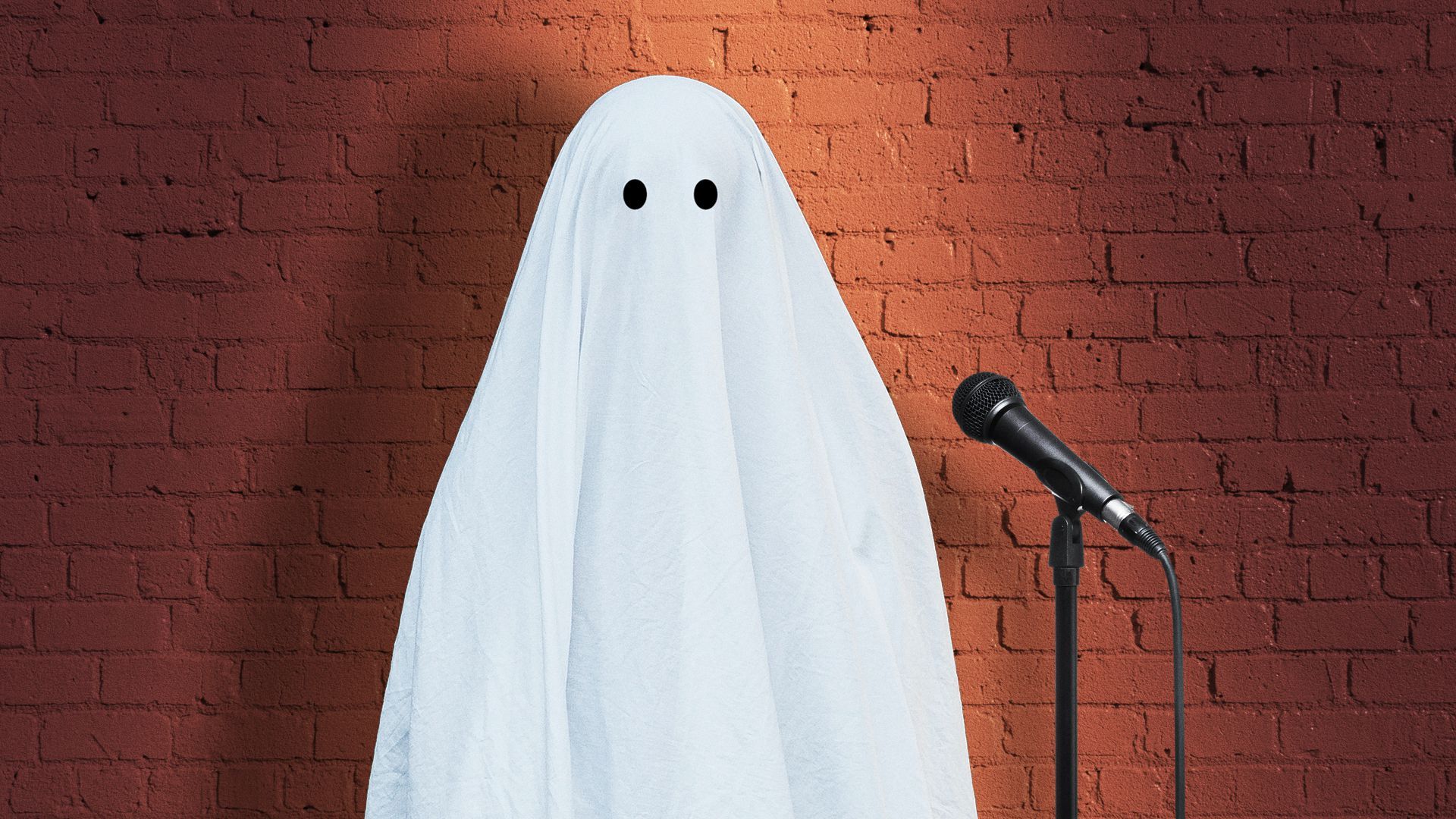 A ghost doing stand-up comedy.