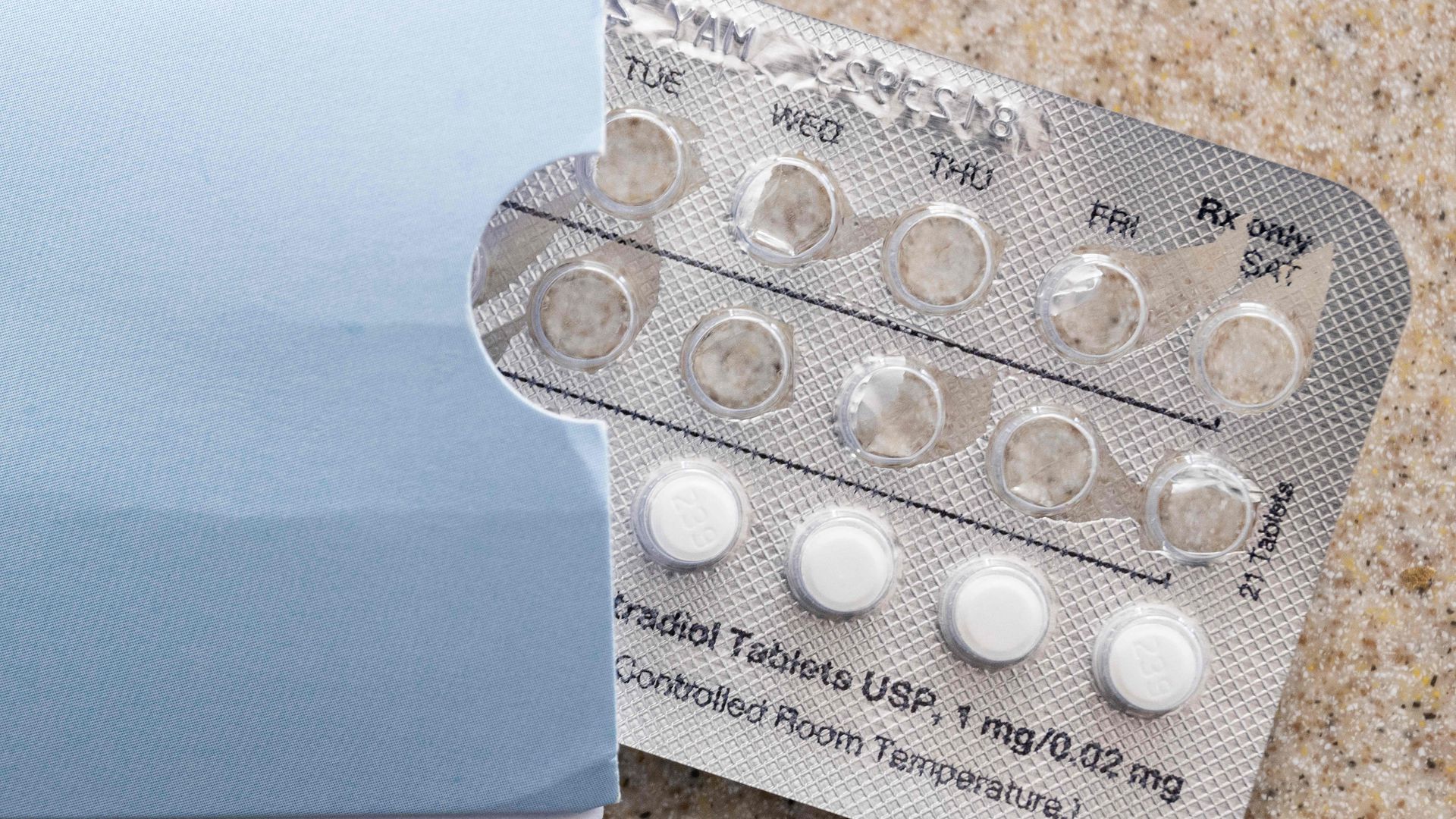 A packet of birth control pills