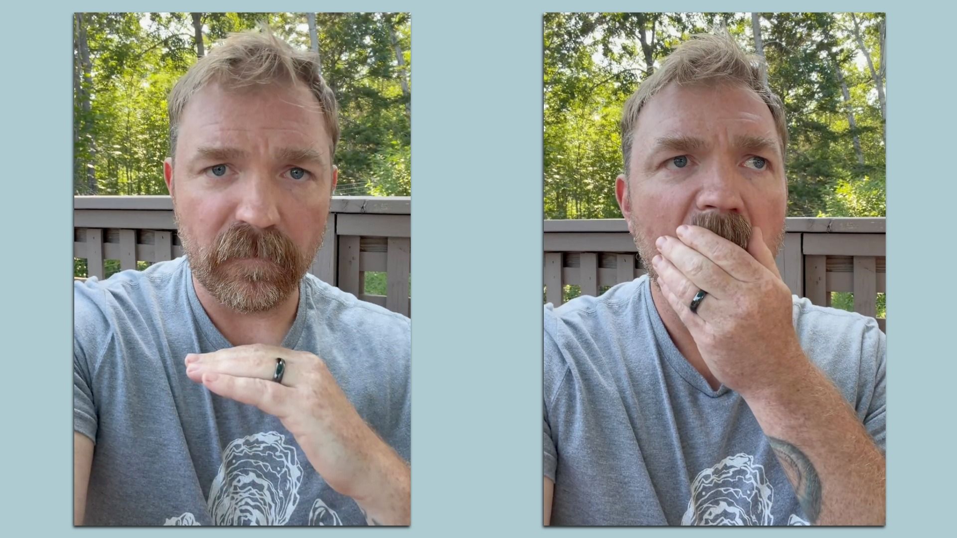 Two frames from Platner video