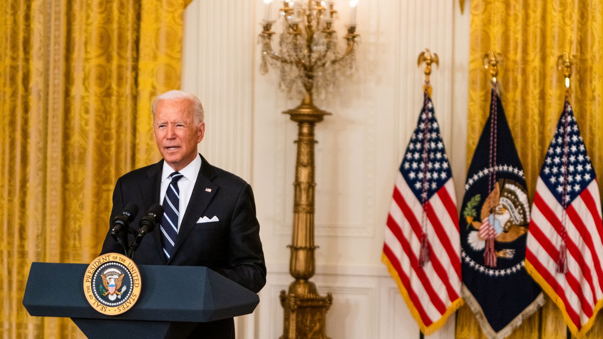 President Joe Biden deliver remarks regarding Covid 19 cases in the White House.