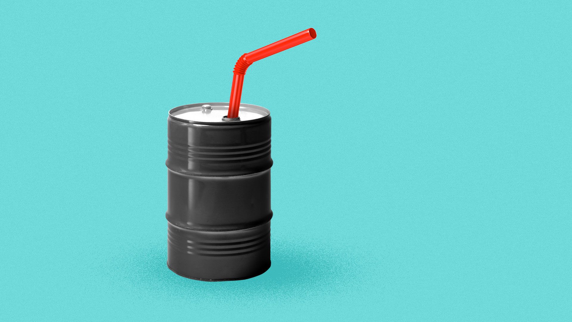 An oil can with a straw coming out of it.