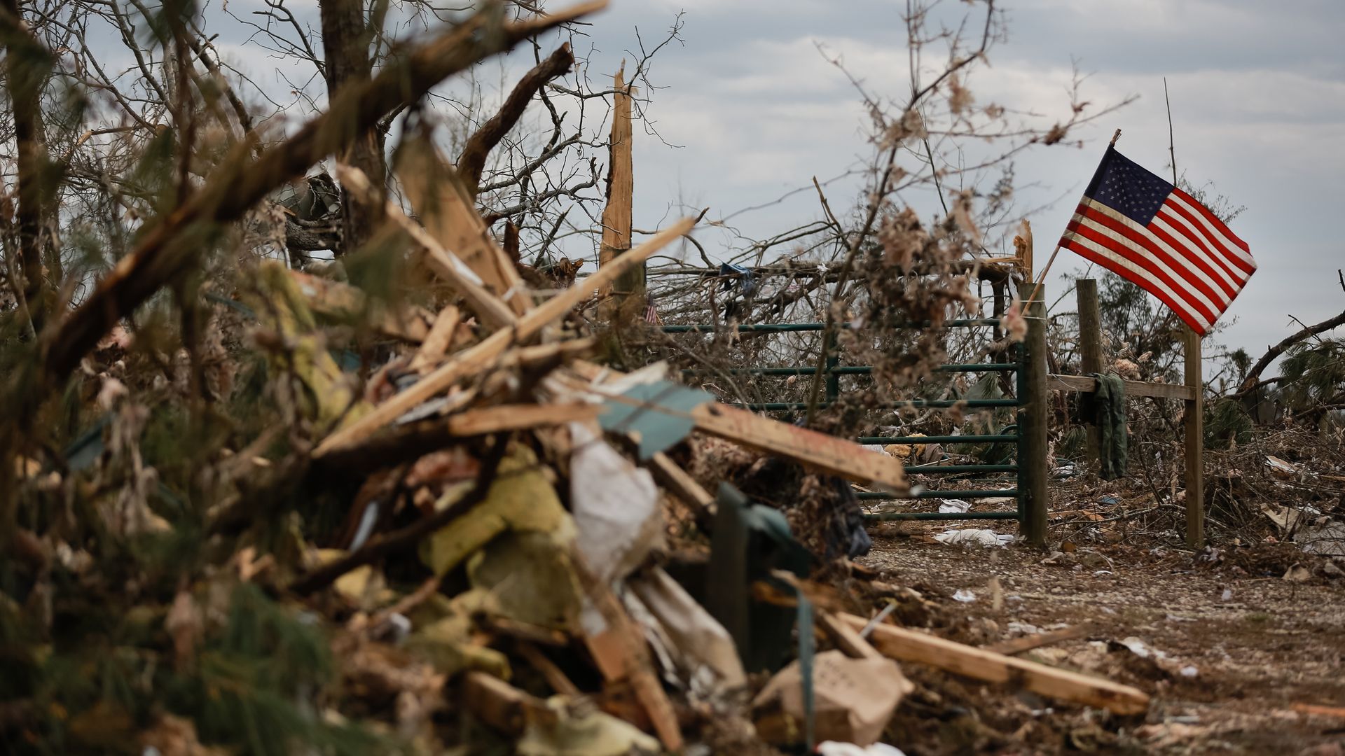 Damage from an Alabama tornado