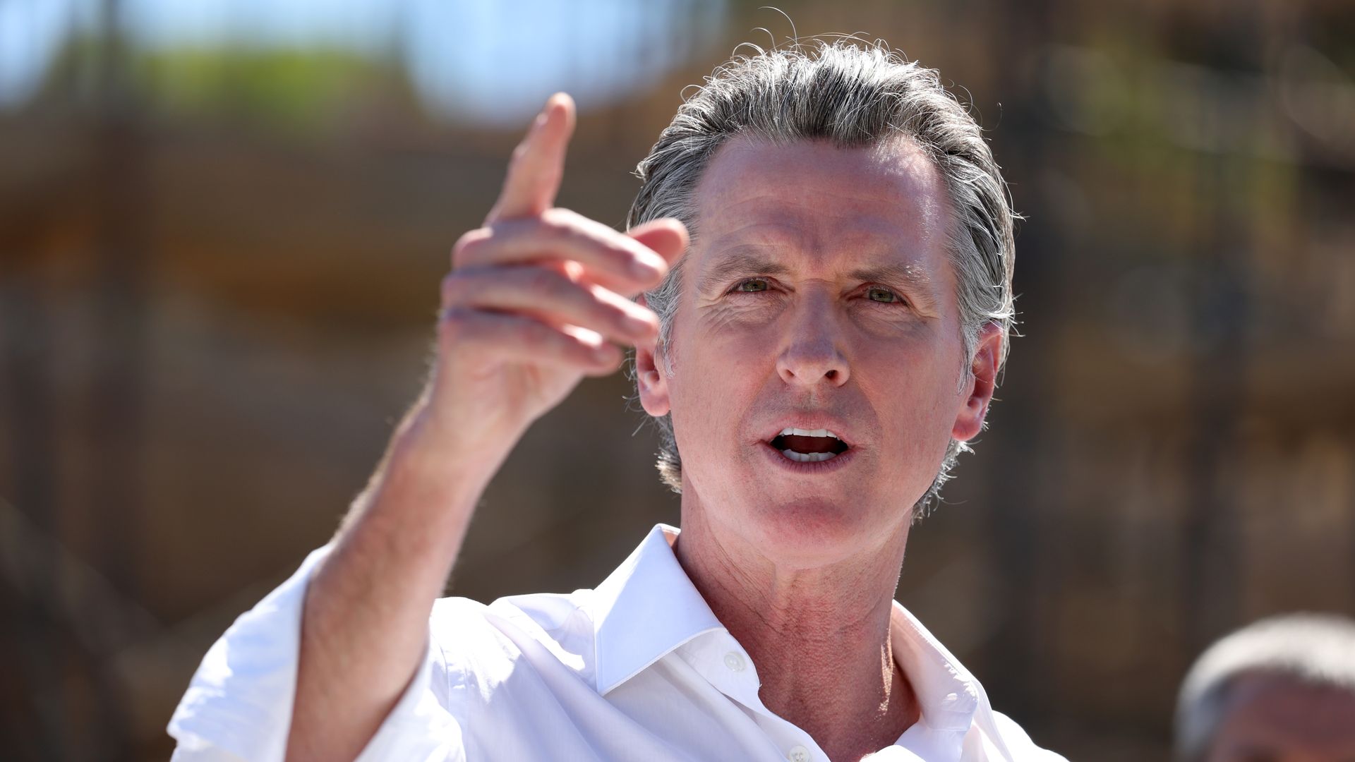 California Gov. Gavin Newsom speaking in Antioch in August 2022.