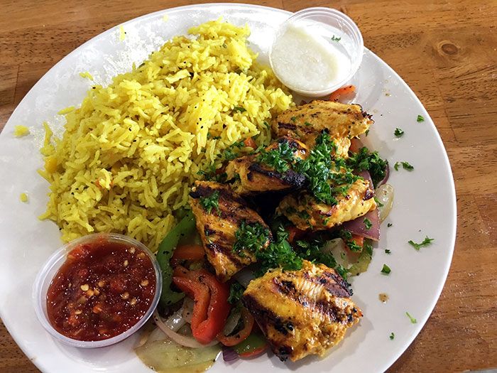 Jasmine Grill’s 6.99 Chicken Kebab Lunch Special will blow your mind