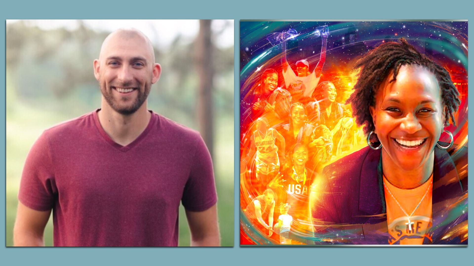 Nate Baranowski and his mural