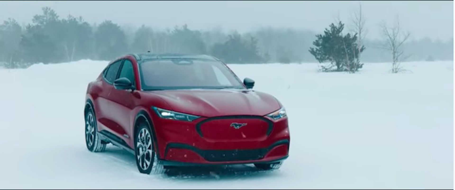 Image from Ford video of Mach-E in snowy conditions