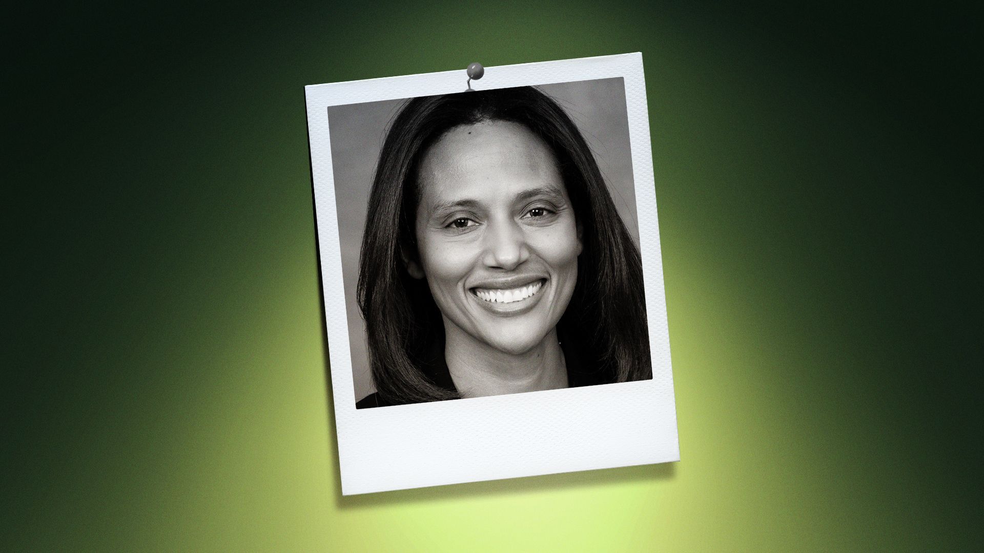 Photo illustration of Sydney Batch inside of a polaroid picture.