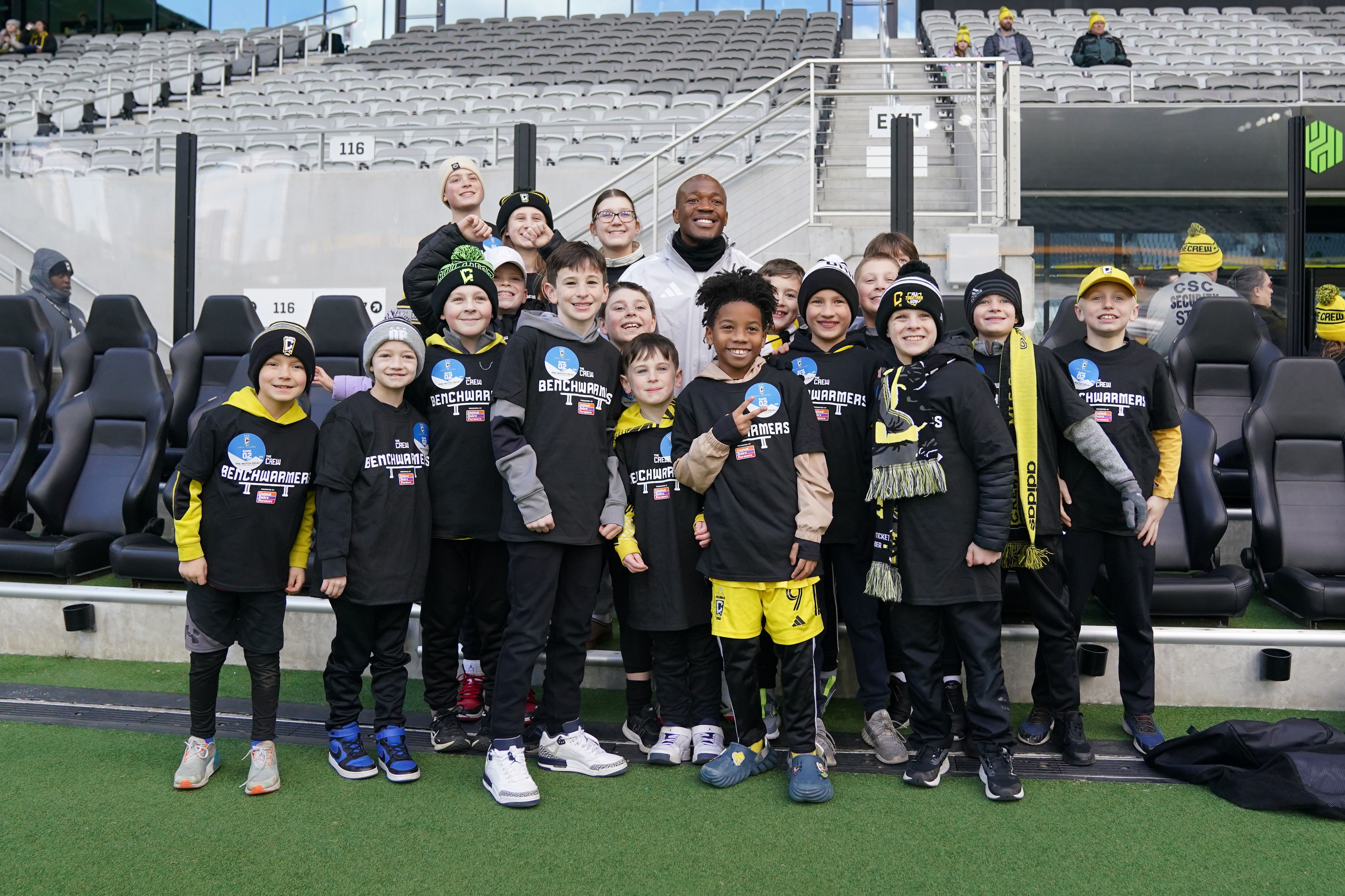 Darlington Nagbe poses for a photo with fans before a match