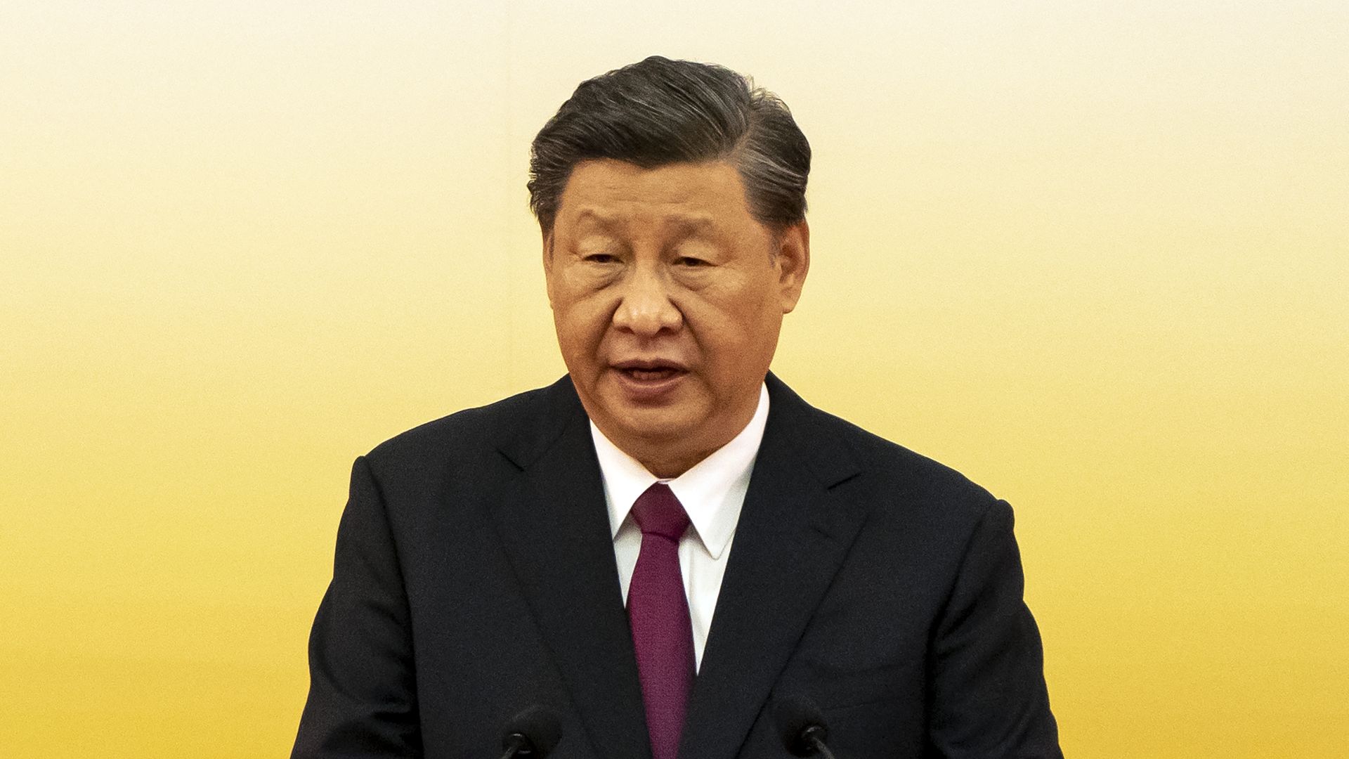 Xi Jinping, China's president, during a ceremony in Hong Kong on July 1.