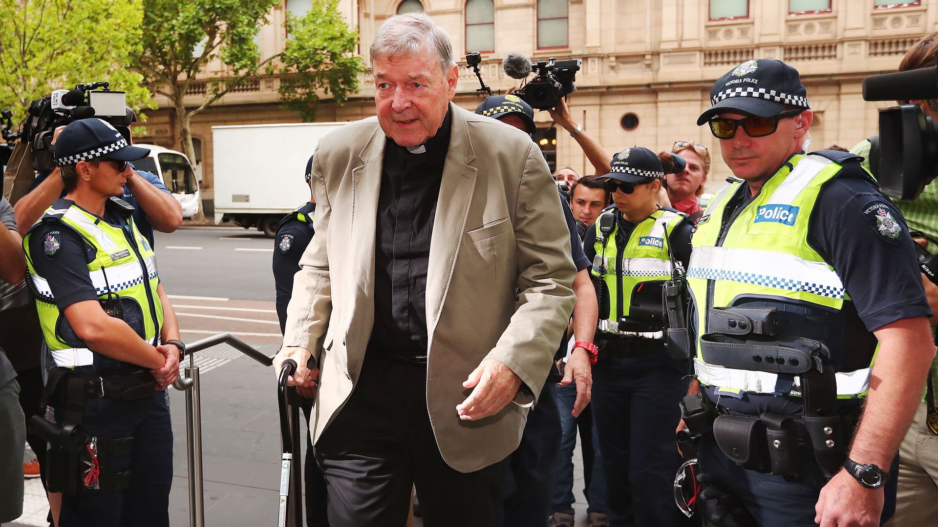 Cardinal George Pell at the County Court last month in Melbourne, Australia.