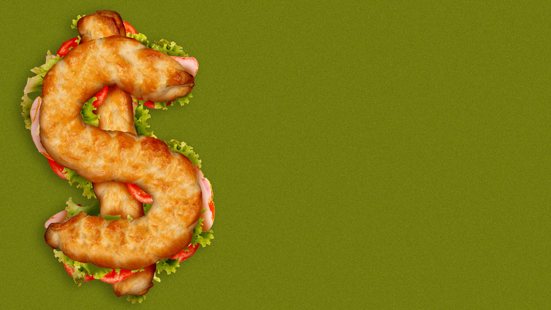 Illustration of a dollar-sign shaped sandwich