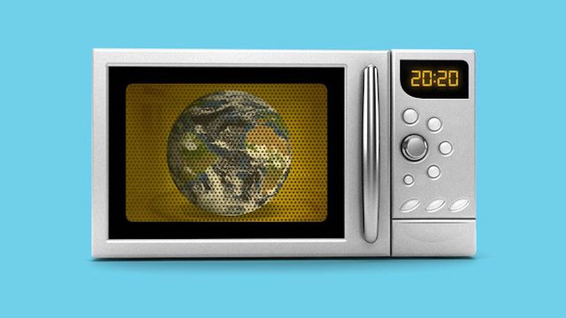 Earth inside a microwave illustration