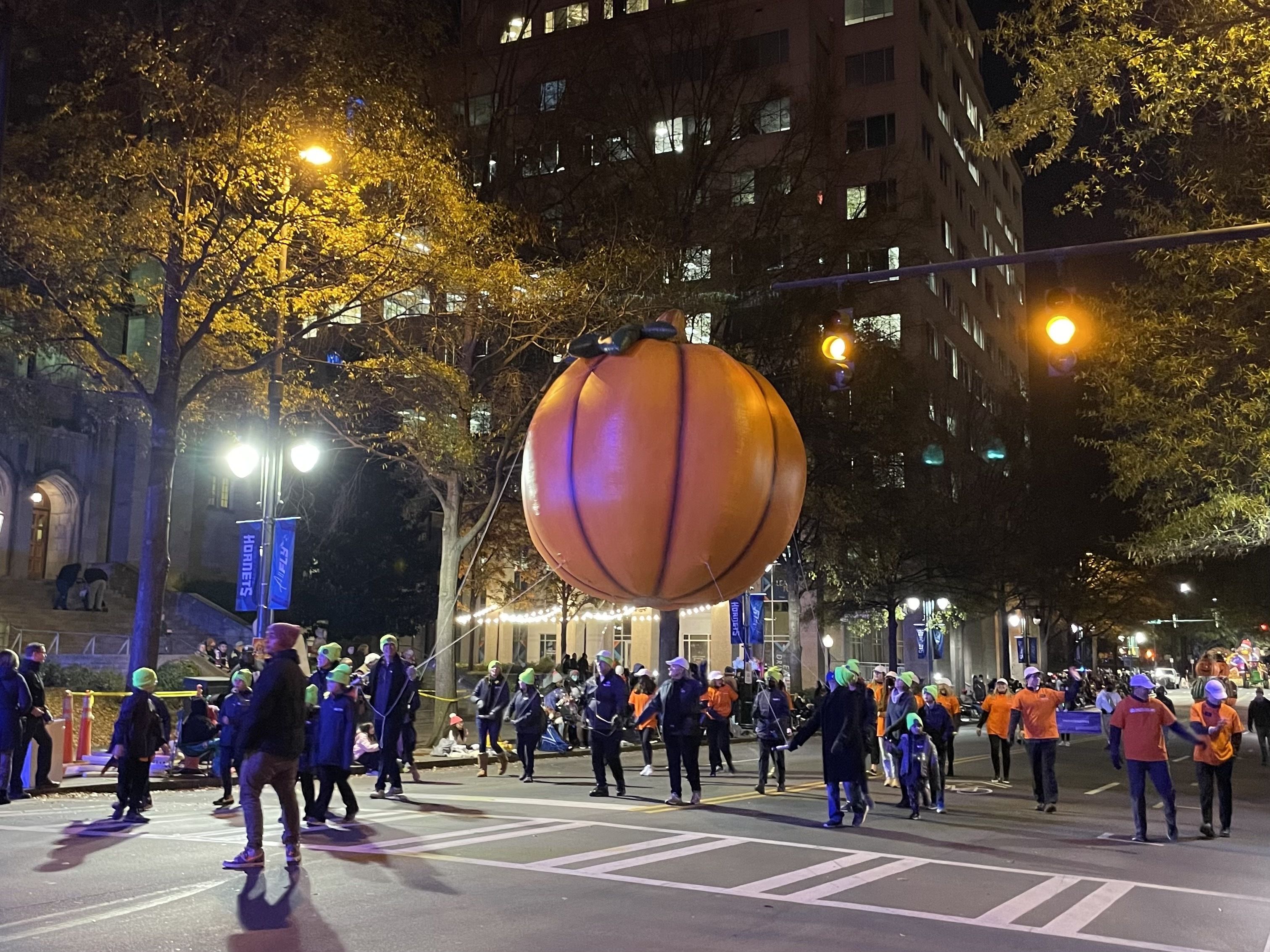 large pumpkin float