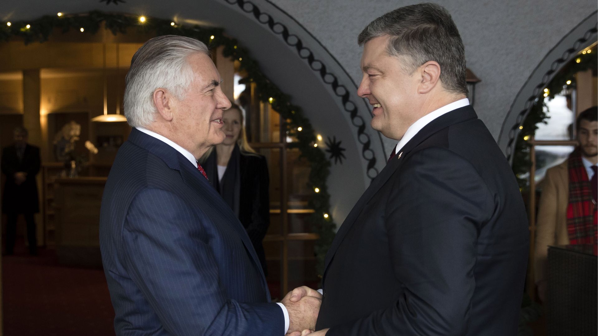 Tillerson and Poroshenko.