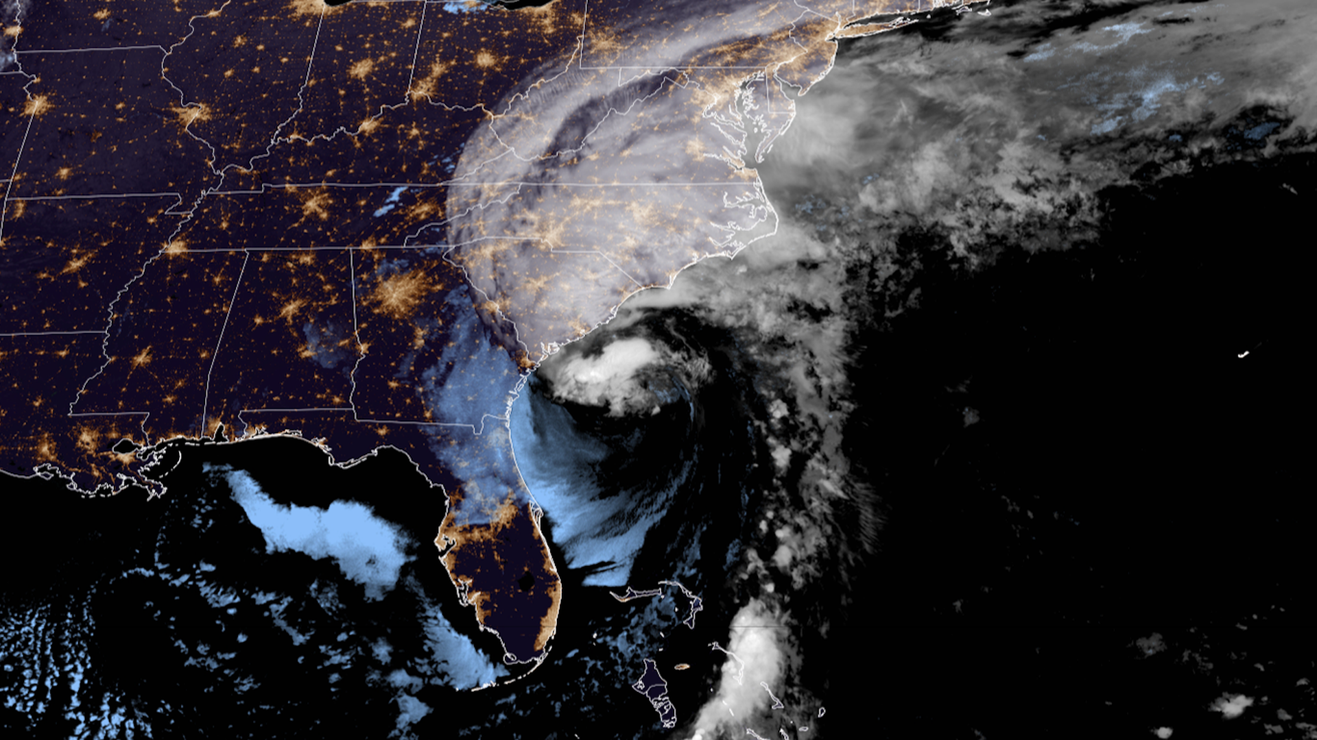 Satellite view of Hurricane Ian approaching South Carolina on Sept. 30.