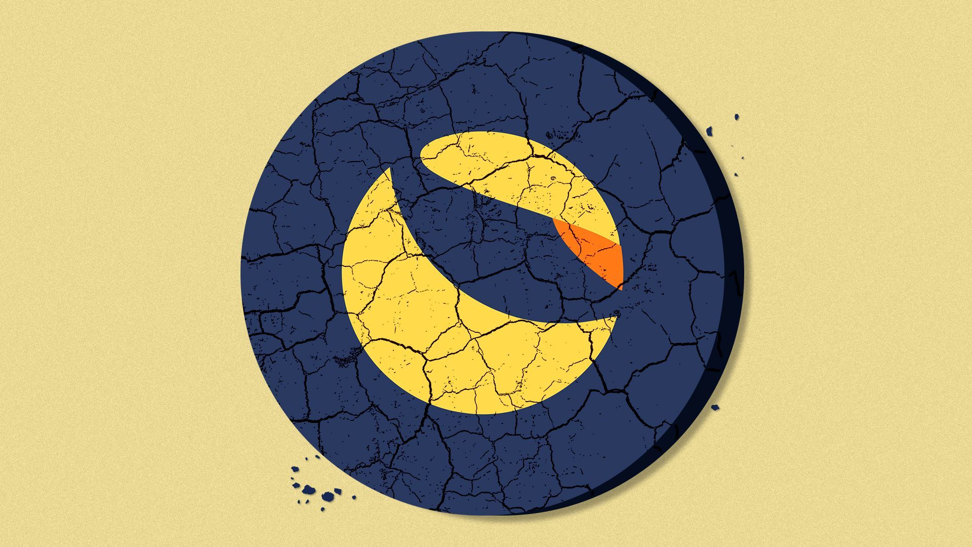 Illustration of Terra LUNA’s logo crumbling.