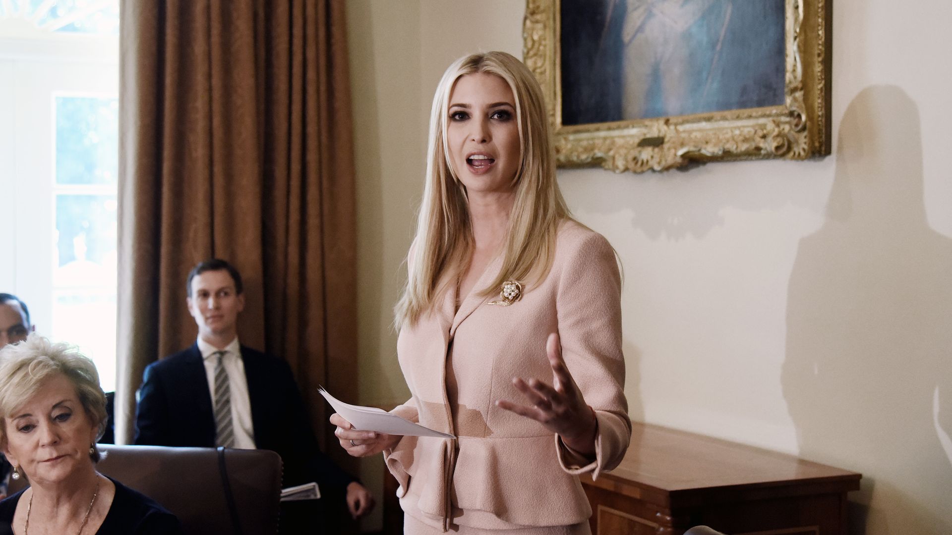 New Trump Pledge Aims To Help Workers Worried About Automation With - ivanka trump speaks at a cabinet meeting at the white house photo olivier douliery pool getty images