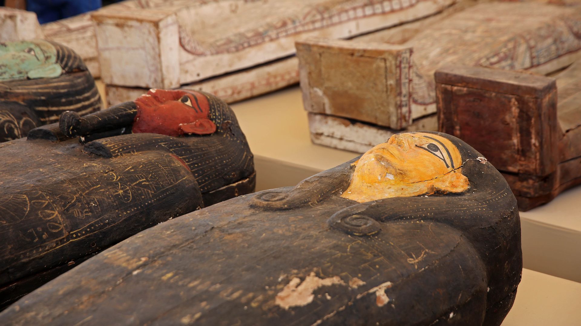 A new archaeological discovery in Egypt in Saqqara Necropolis, on May 30, 2022 in Giza, Egypt.