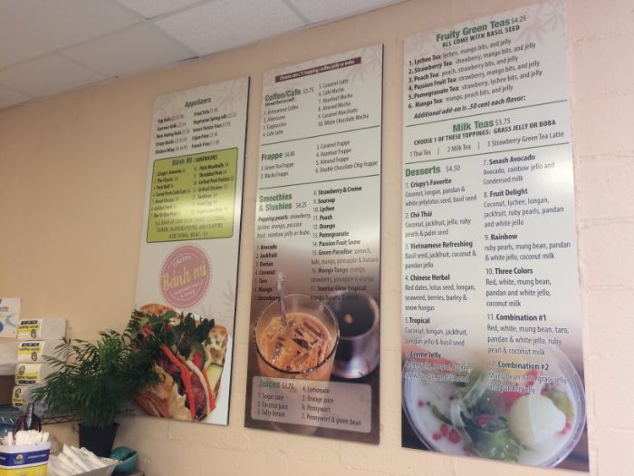 crispy banh mi charlotte menu