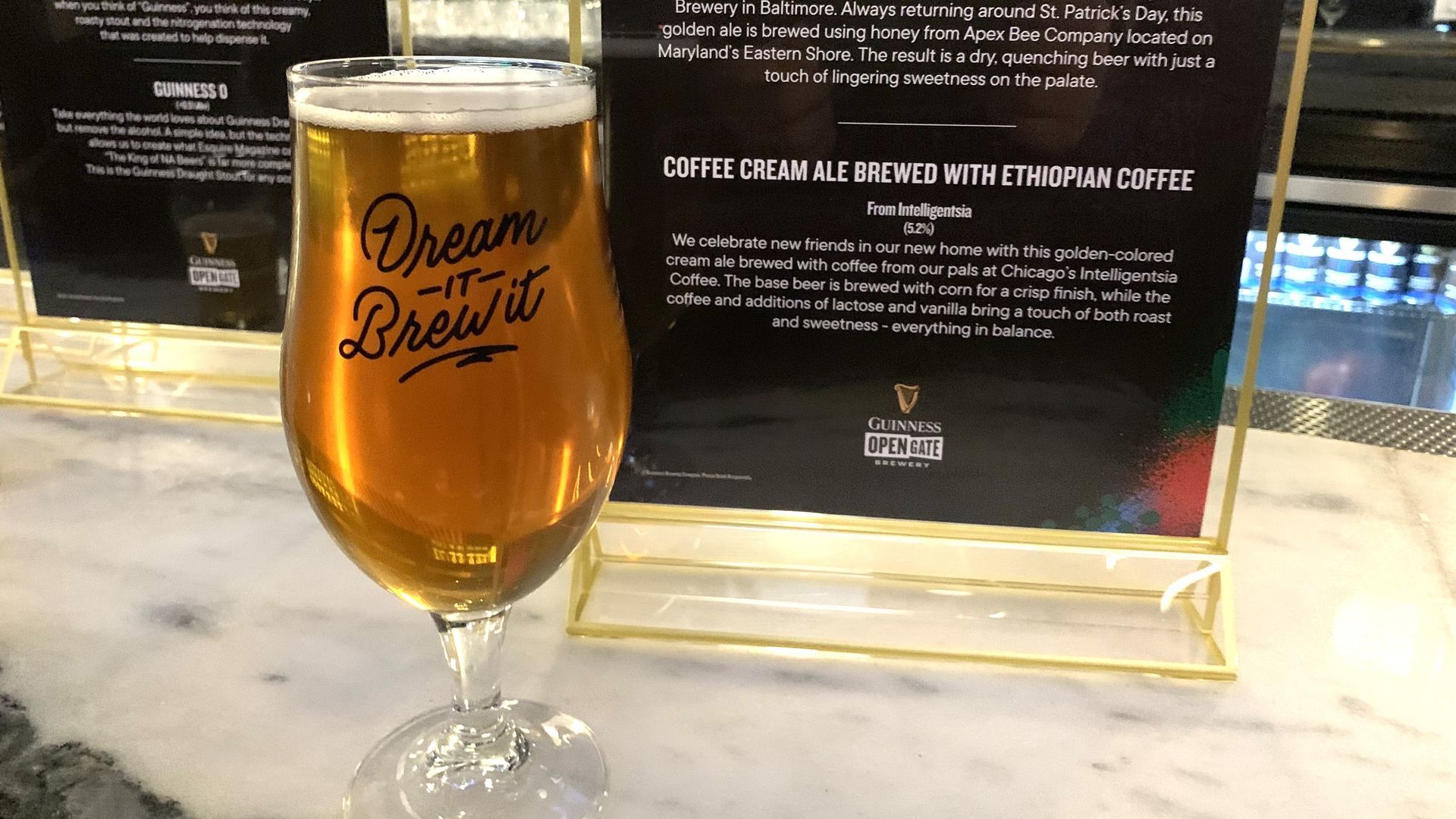 A coffee cream ale from Guinness and Intelligentsia. Photo: Justin Kaufmann/Axios