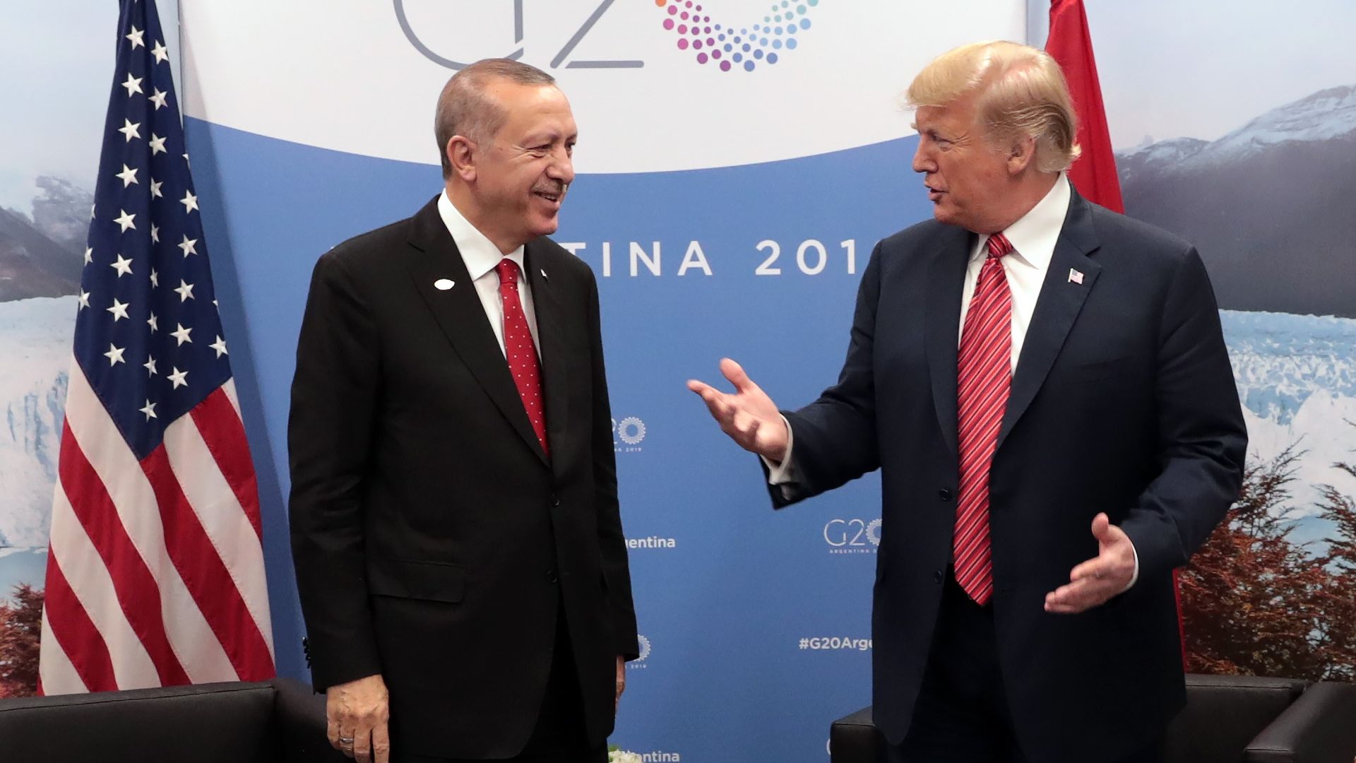 Turkish president with Donald Trump at g20 summit
