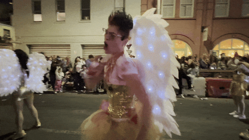 Photo shows a bloody angel dancing.