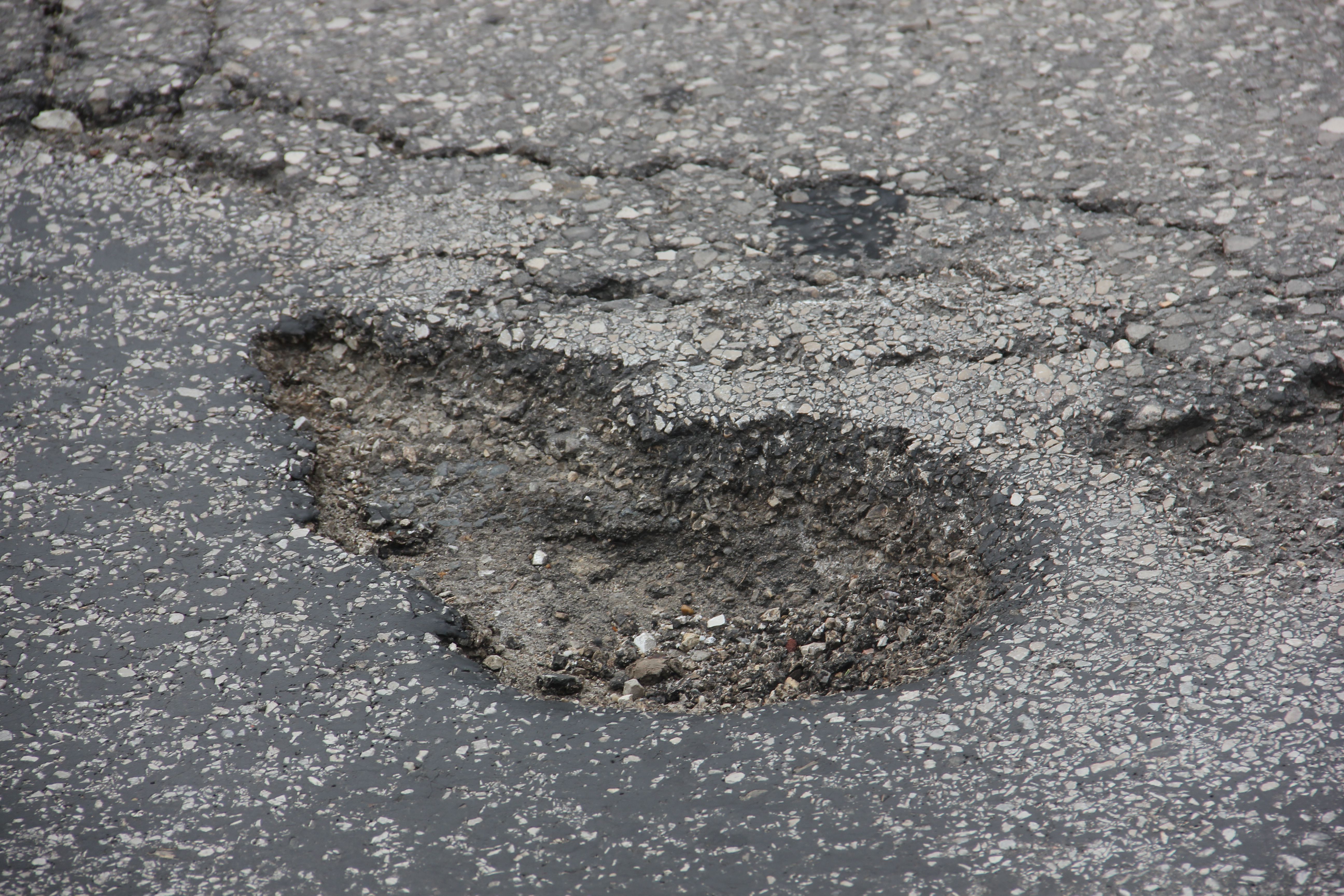A deep pothole