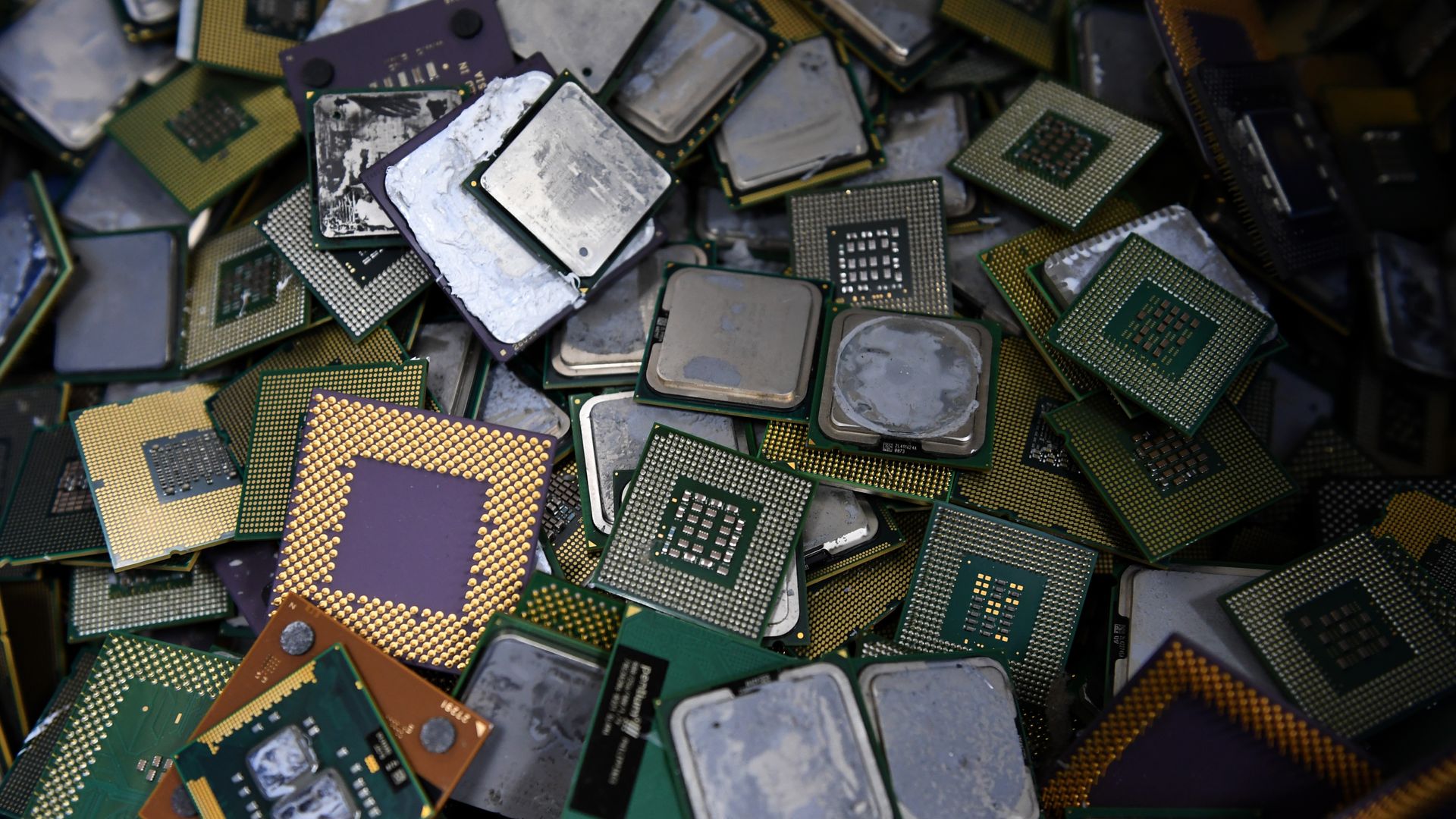 A pile of CPUs