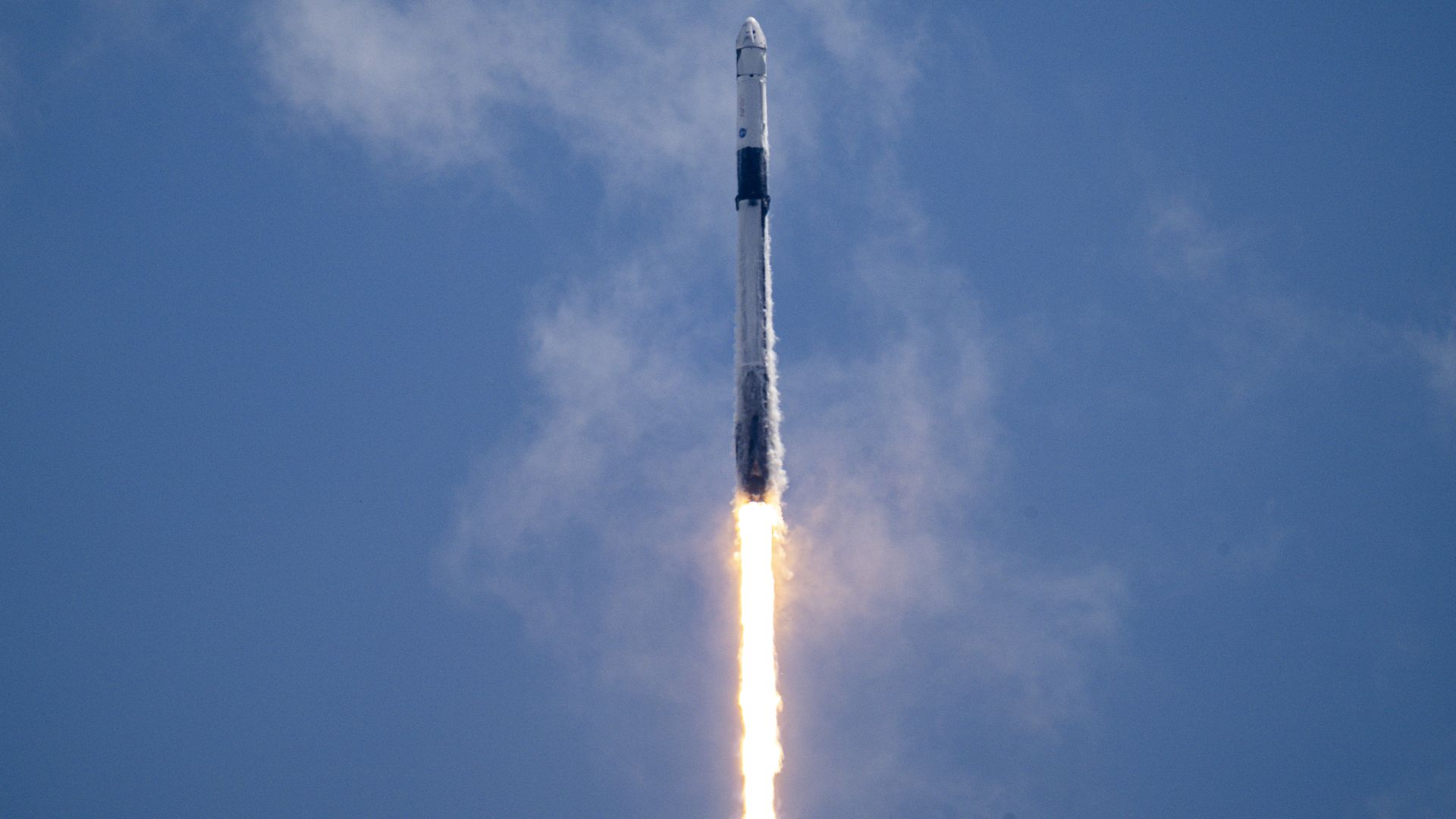 SpaceX rocket in flight