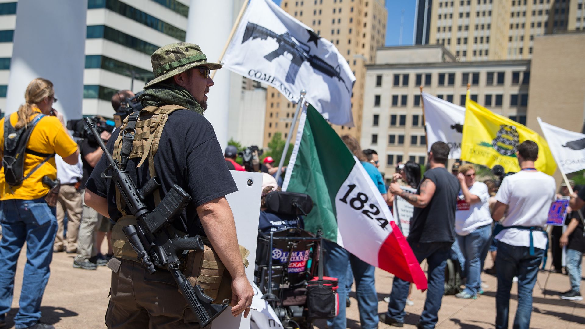 Gun advocates at a pro gun rally