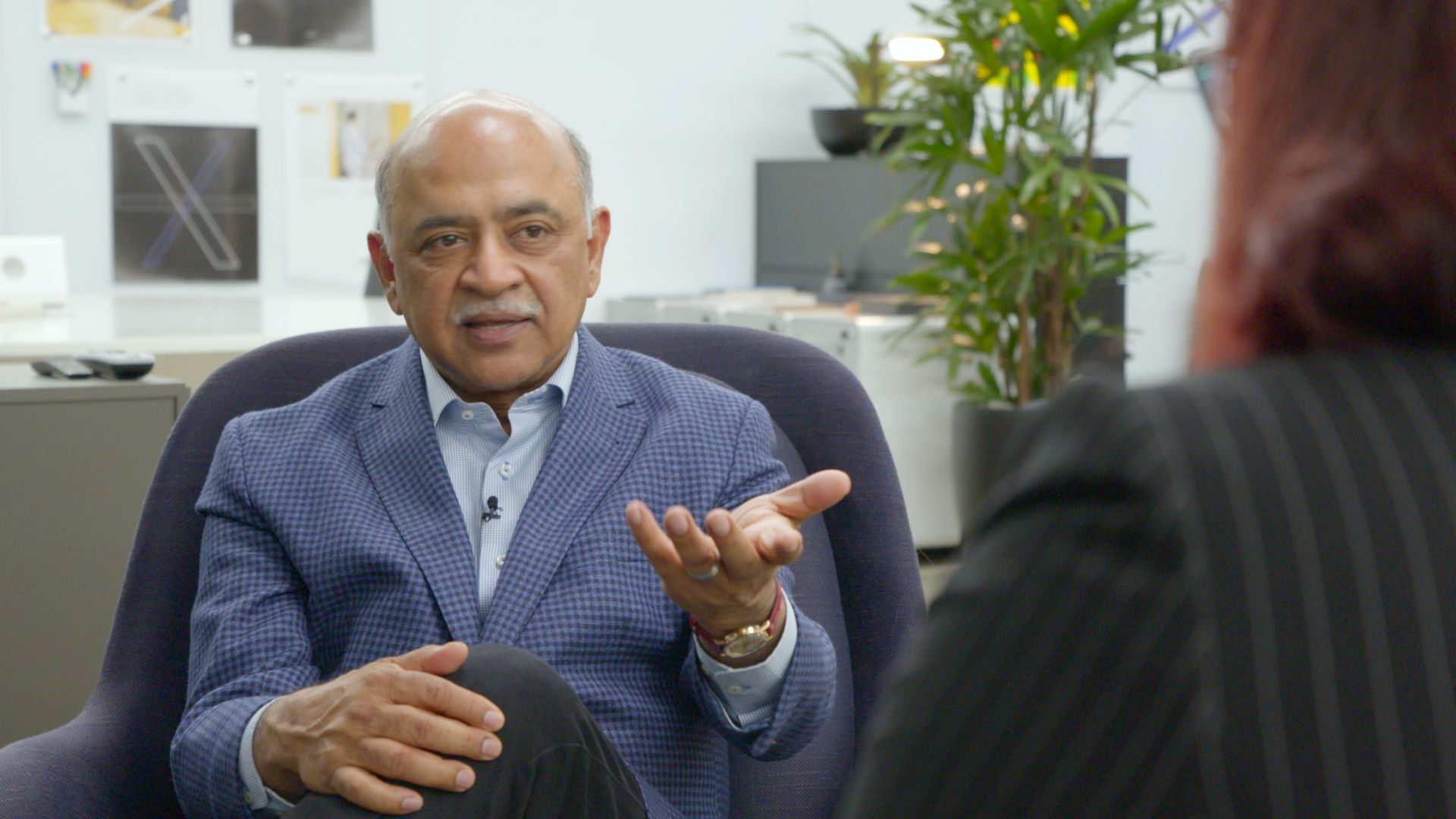 IBM chief executive Arvind Krishna speaks to Axios on HBO chief technology correspondent Ina Fried